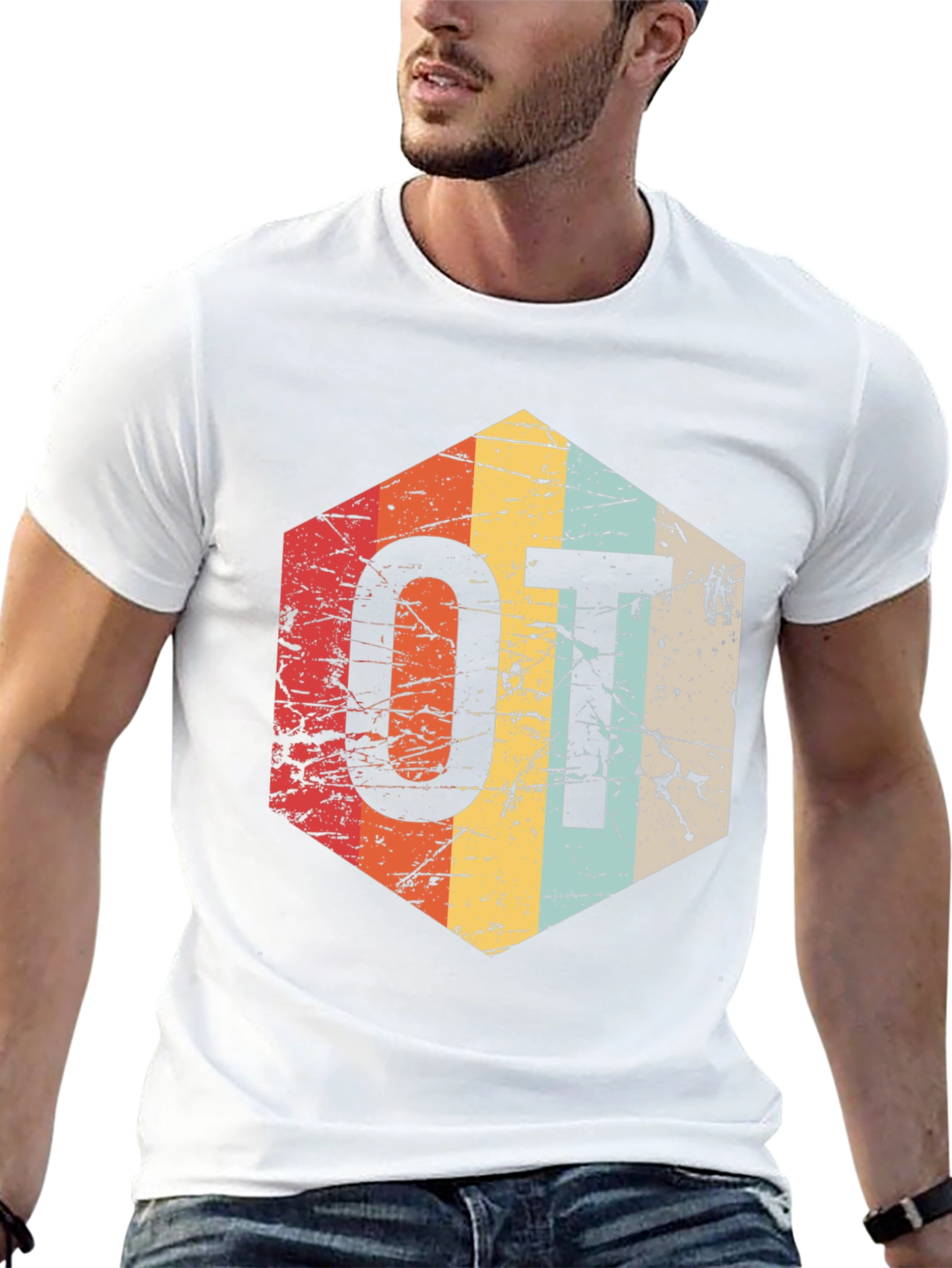 Retro OT Hexagon T-Shirt - Occupational Therapy Gift