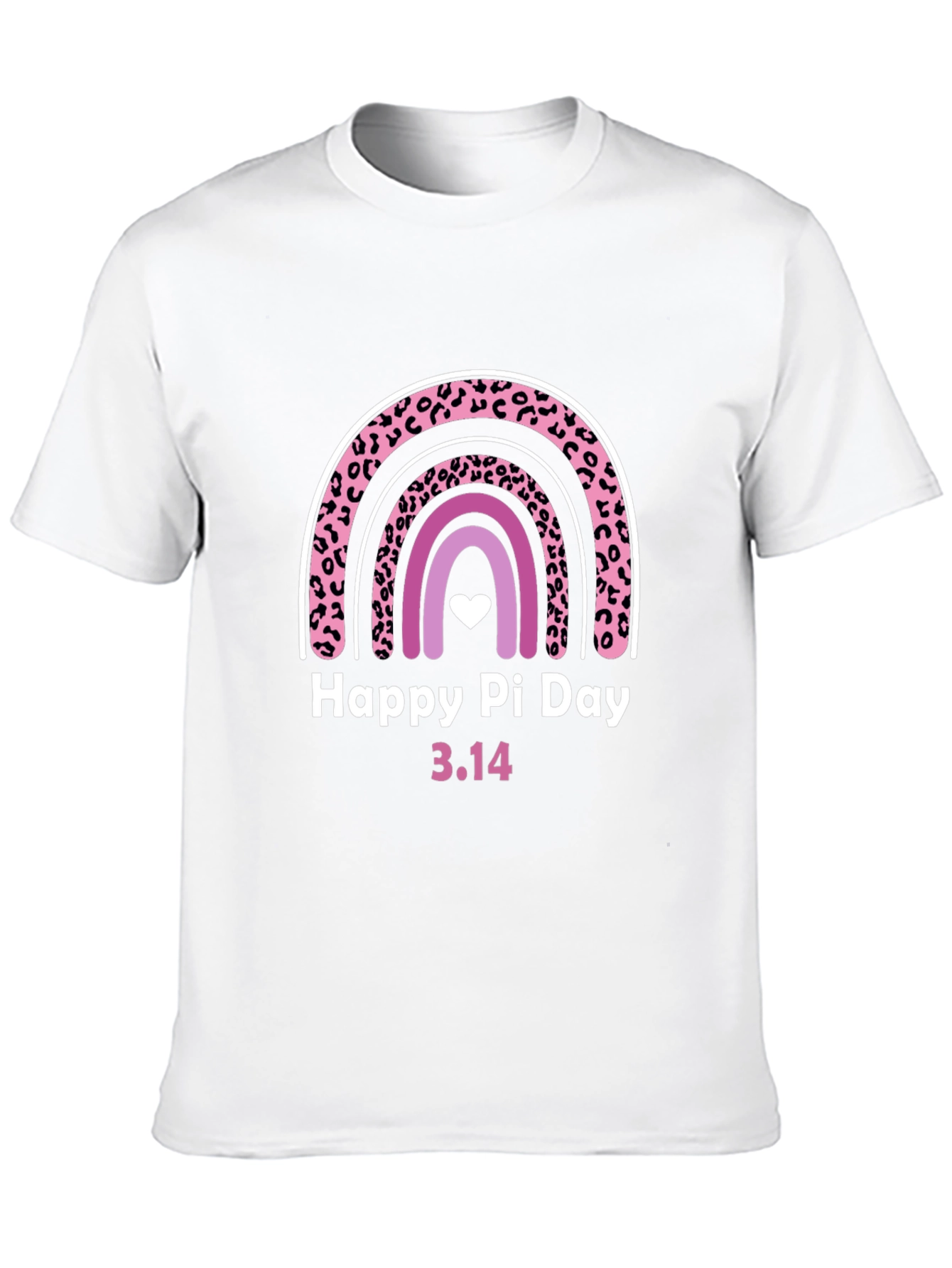 Happy Pi Day Rainbow Leopard Print Graphic T-Shirt