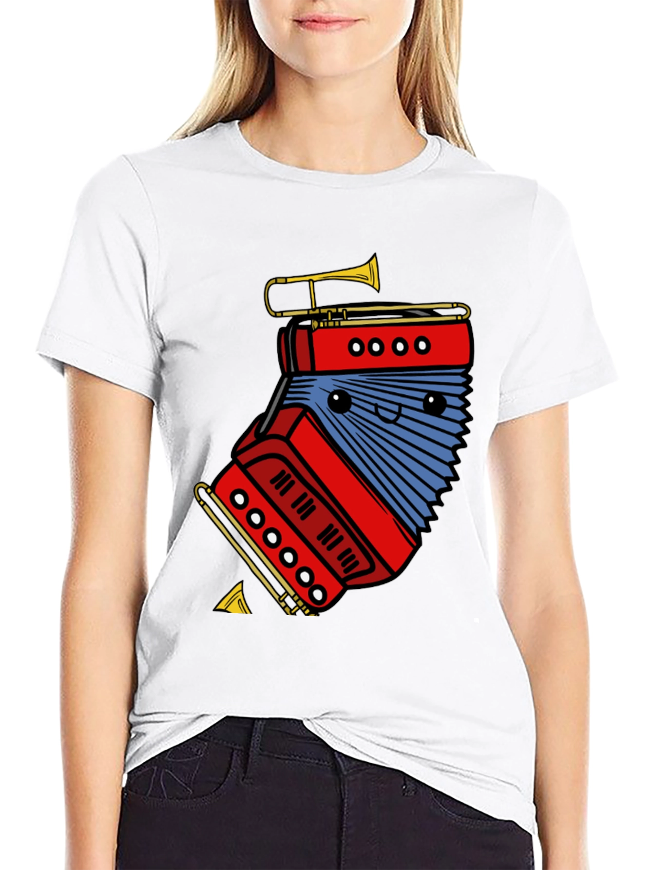 Funny Accordion & Trumpet Graphic Tee