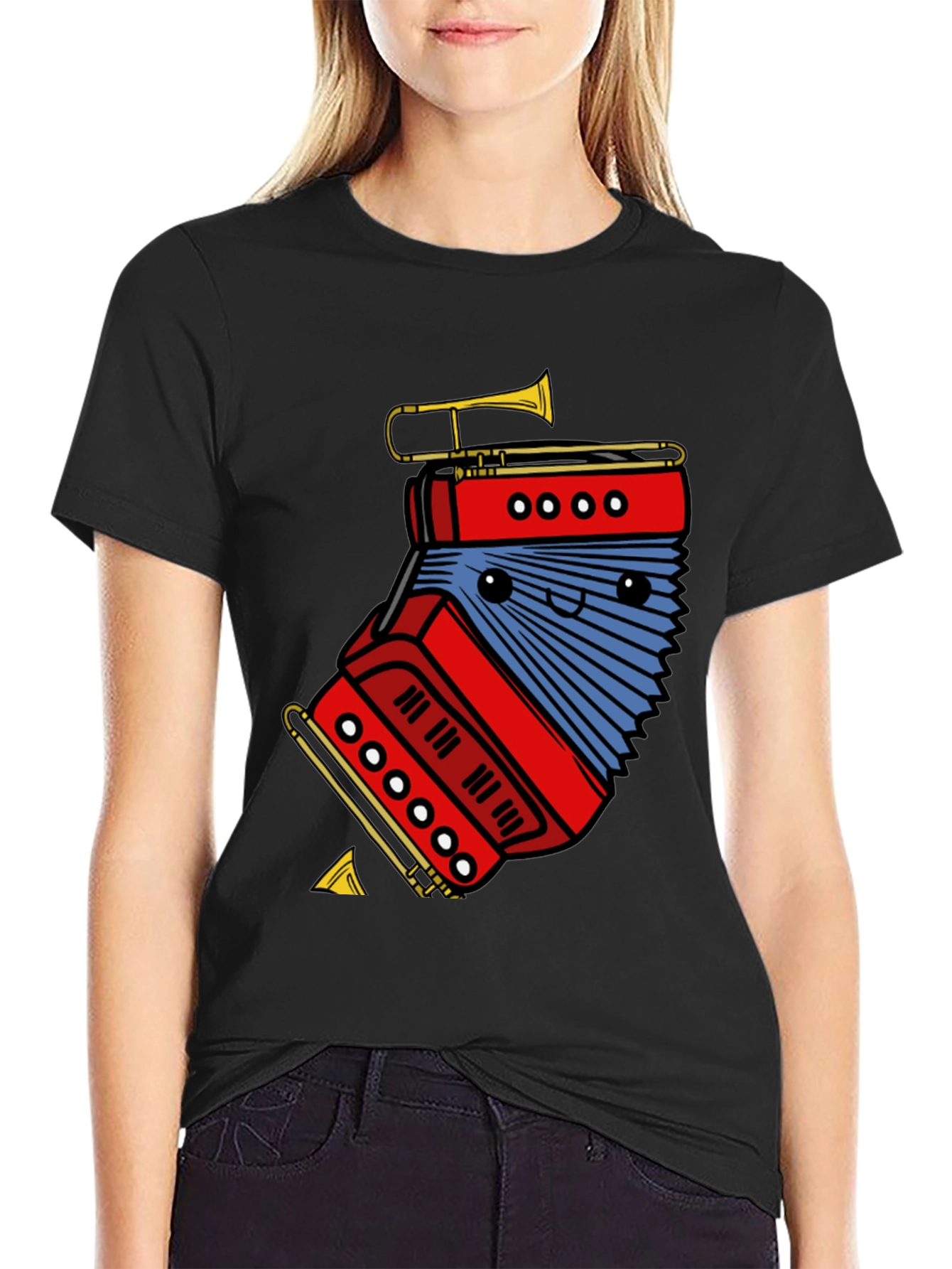 Funny Accordion & Trumpet Graphic Tee