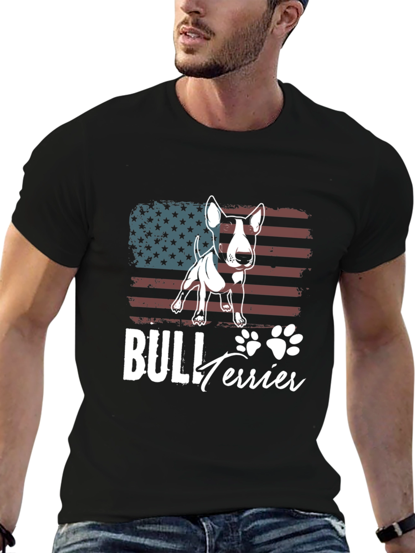 American Bull Terrier T-Shirt - Patriotic Dog Tee