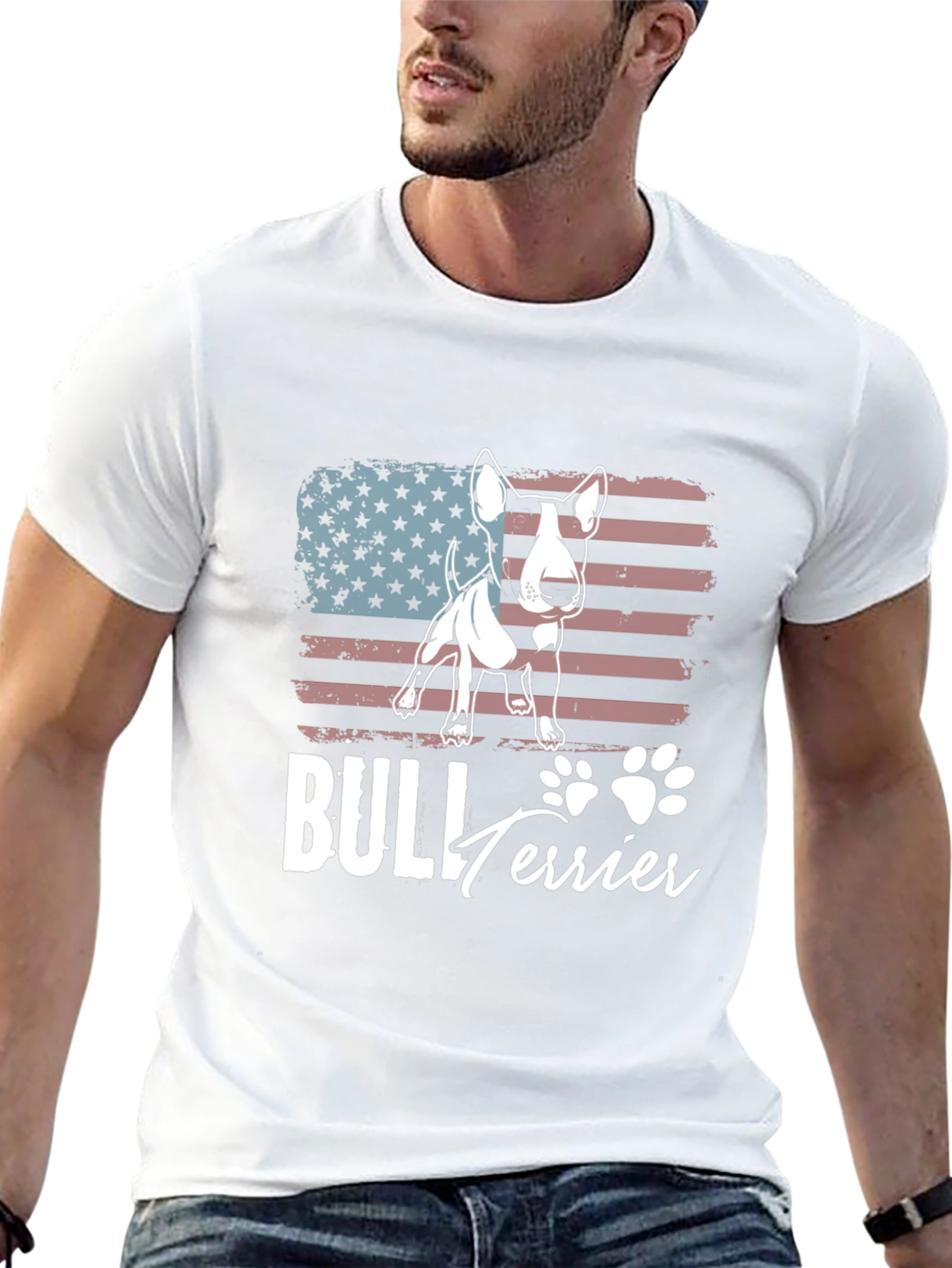 American Bull Terrier T-Shirt - Patriotic Dog Tee