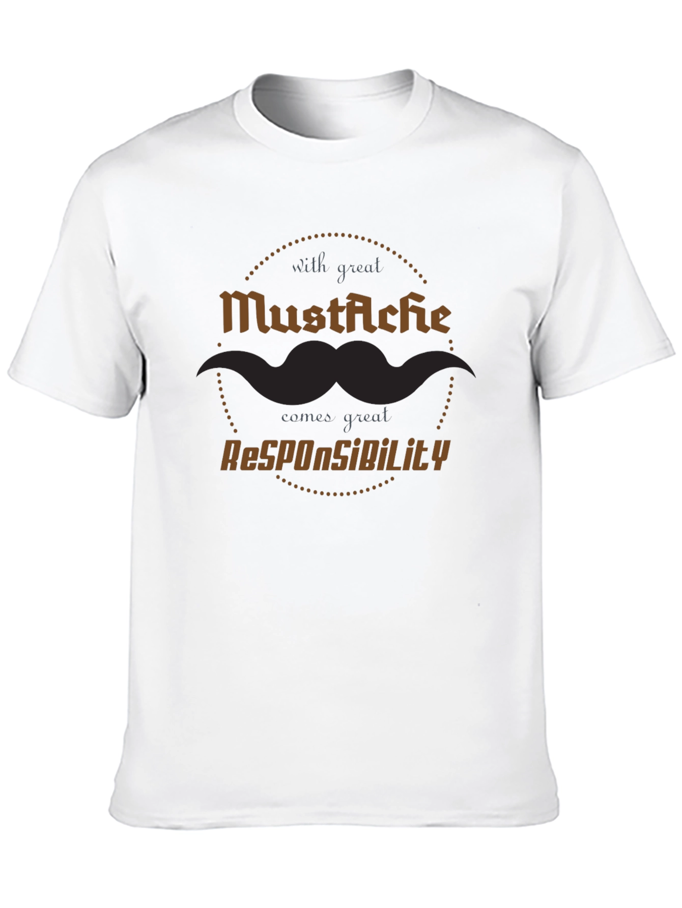 Mustache Responsibility Graphic Tee - Premium Cotton Blend
