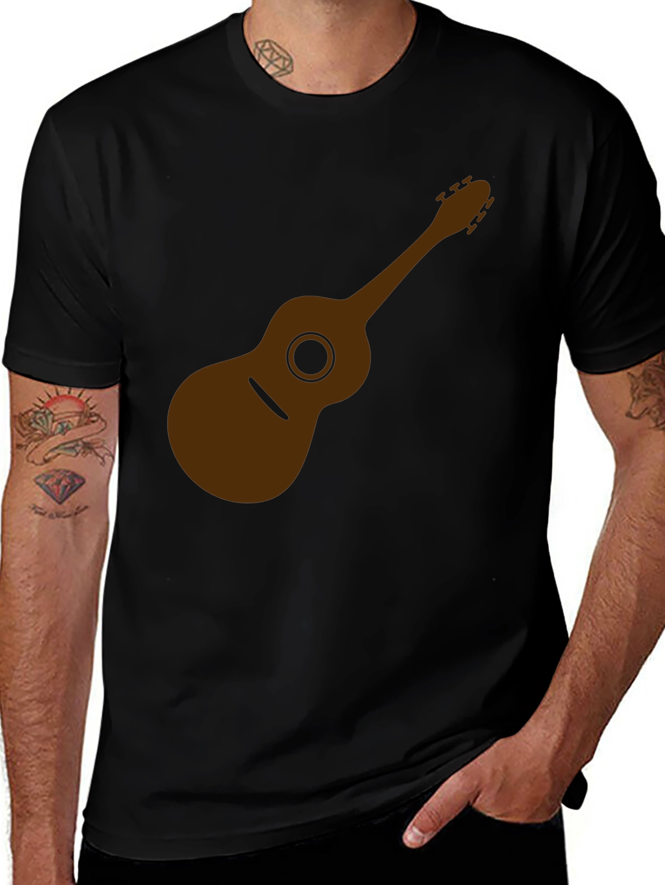 Acoustic Guitar Graphic Tee - Soft Cotton Comfort
