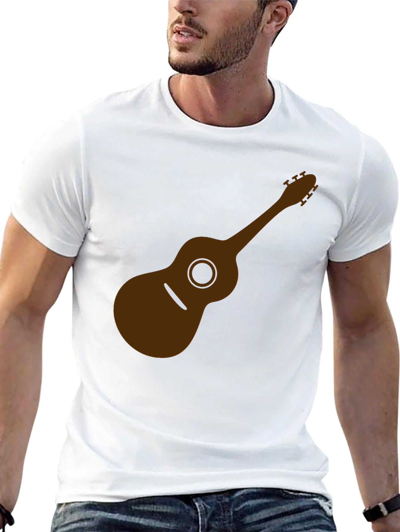 Acoustic Guitar Graphic Tee - Soft Cotton Comfort