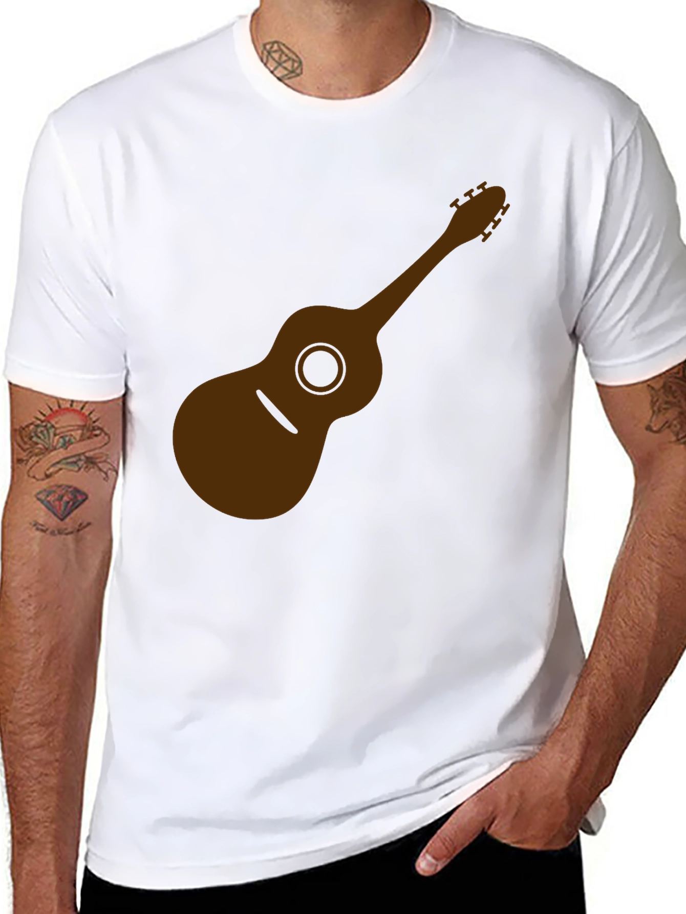 Acoustic Guitar Graphic Tee - Soft Cotton Comfort