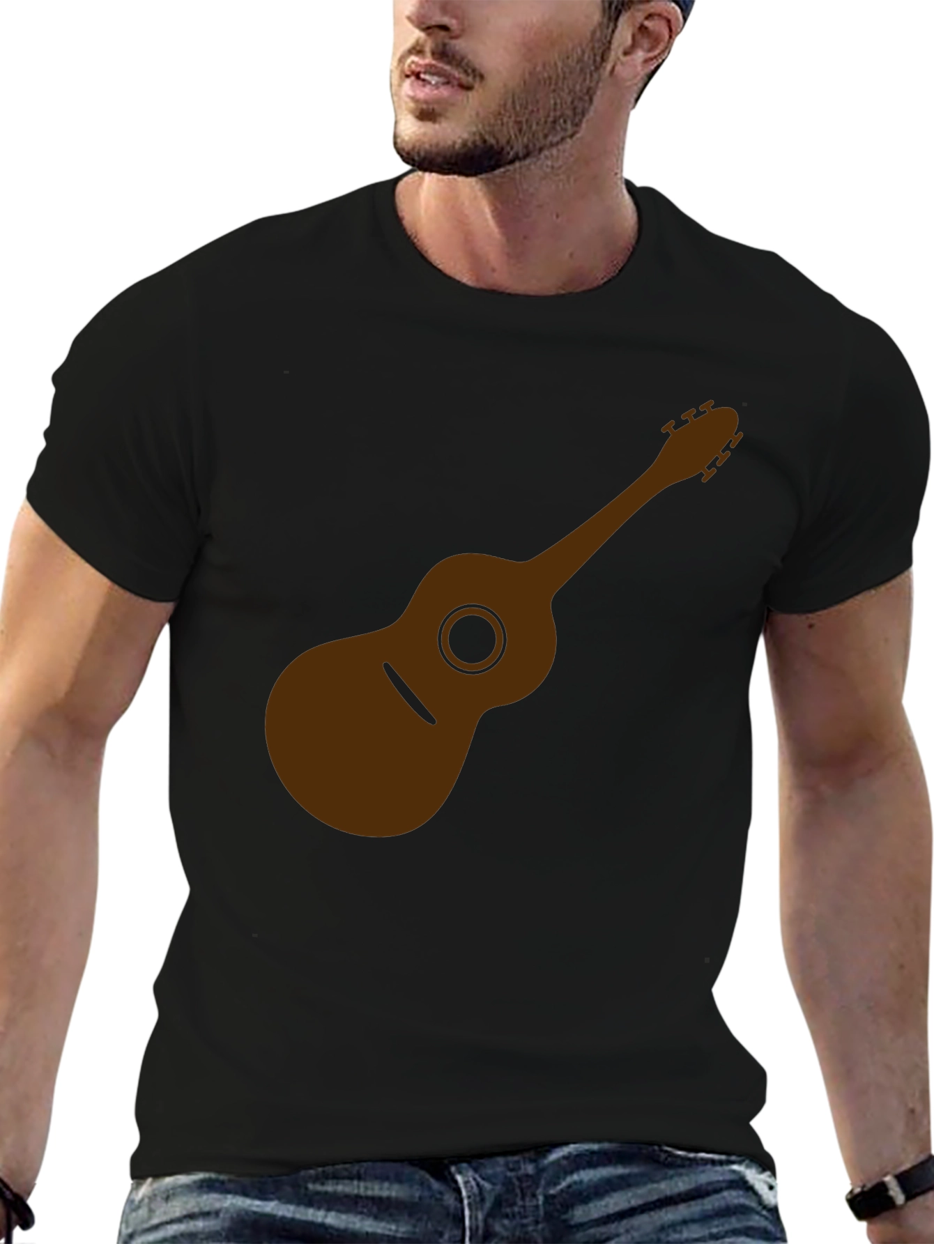 Acoustic Guitar Graphic Tee - Soft Cotton Comfort