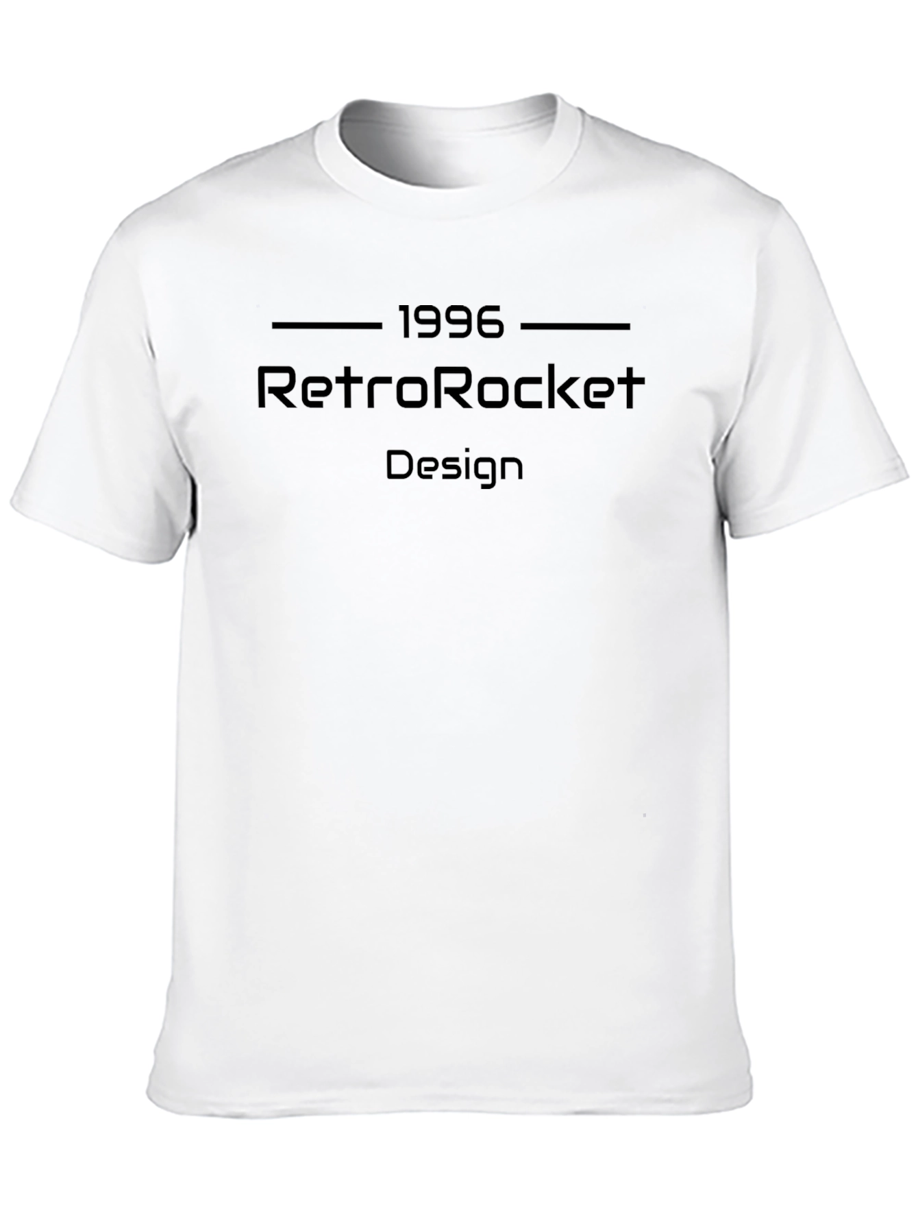 RetroRocket 1996 Design Black T-Shirt