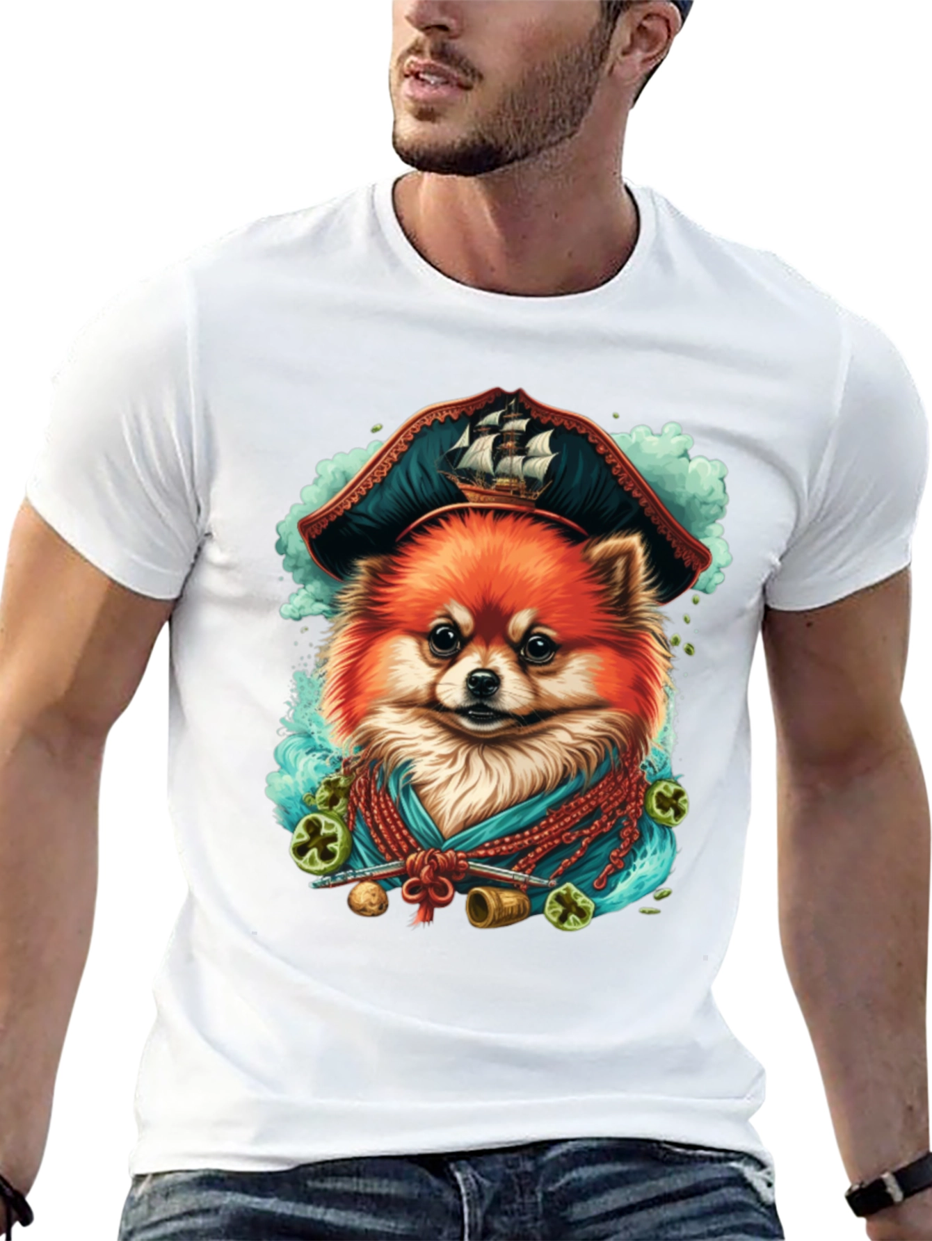 Pirate Dog T-Shirt - Pomeranian Pirate