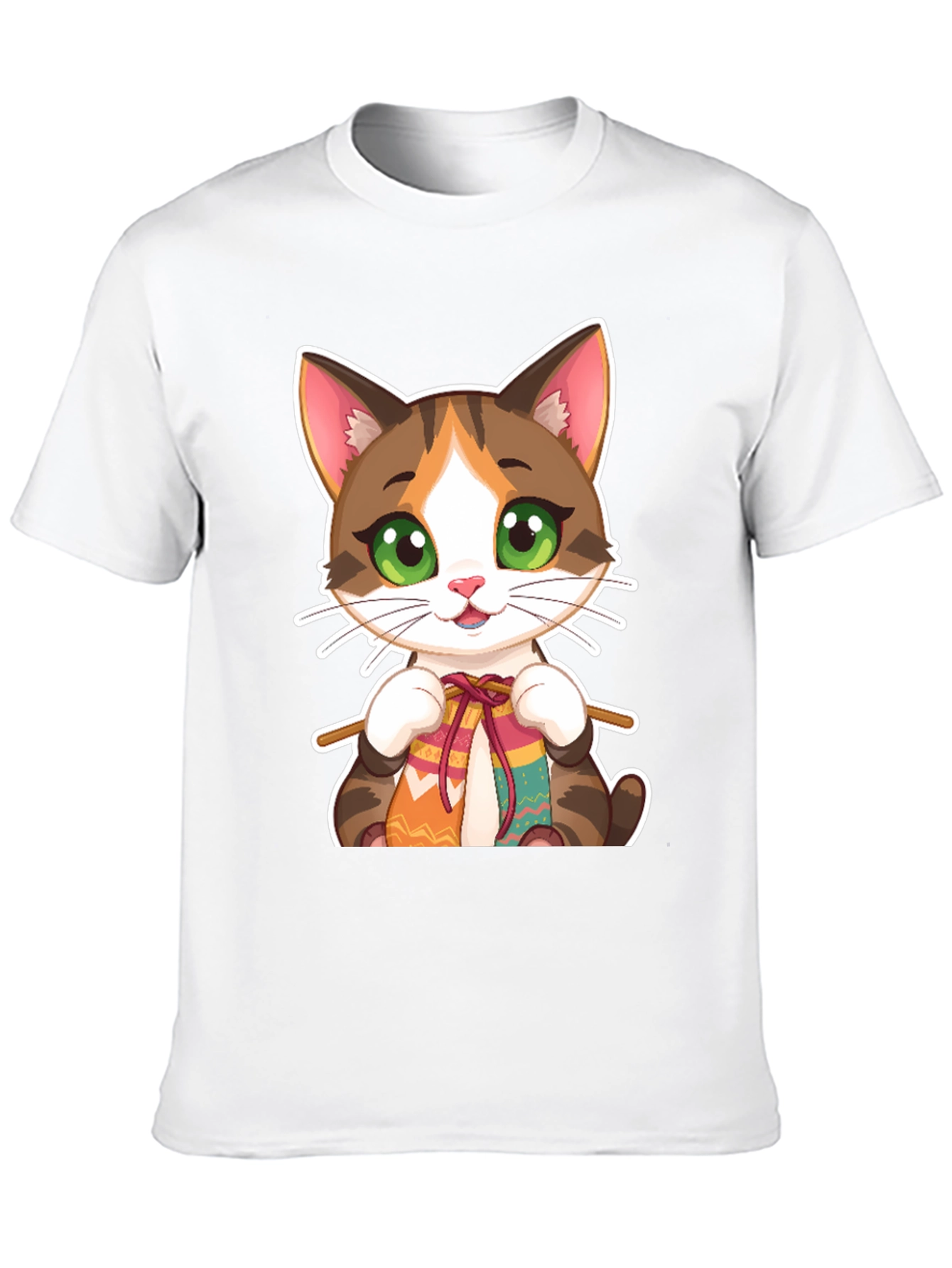 Cute Cat Knitting T-Shirt