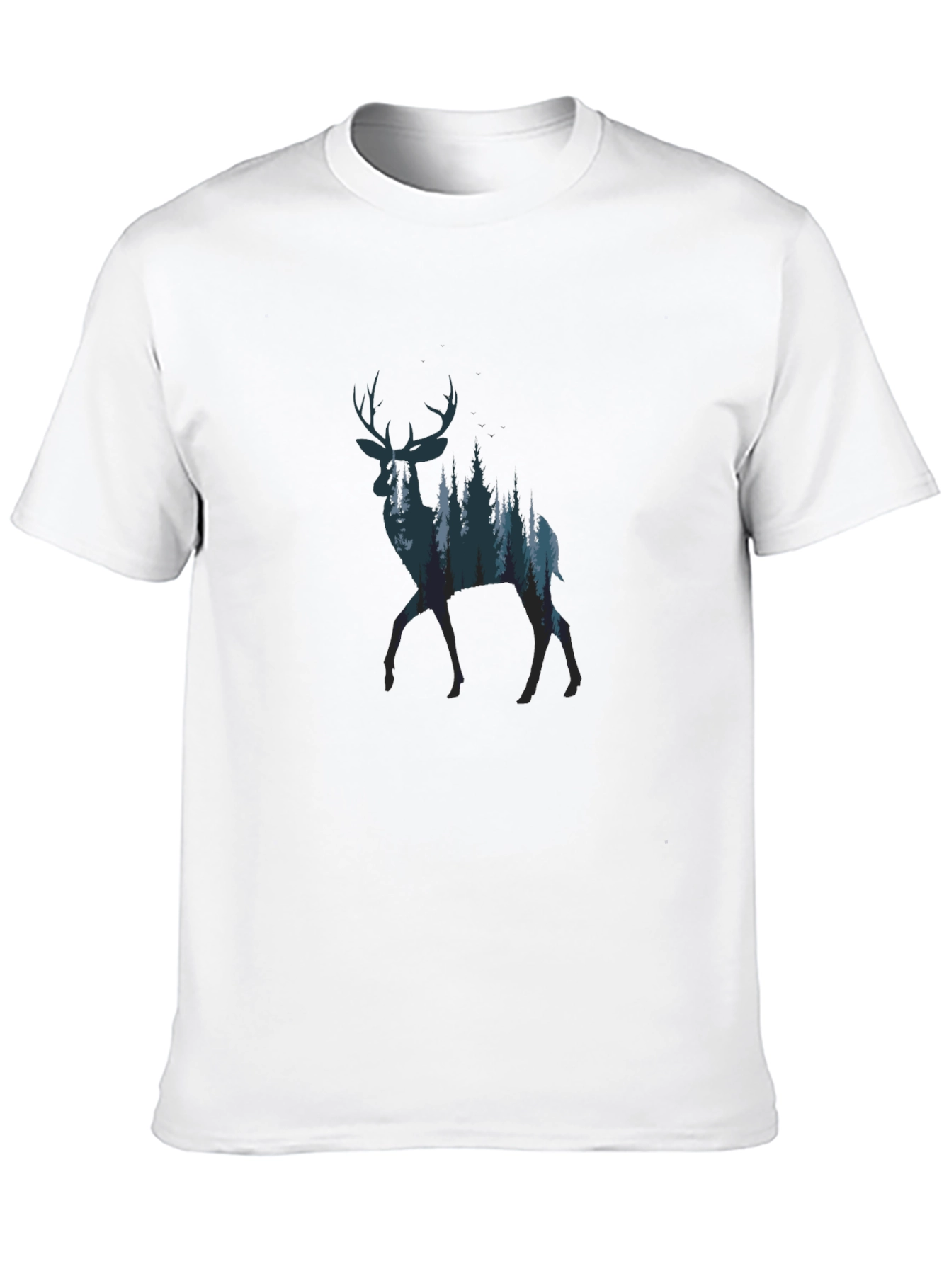 Nature Deer Graphic Tee - Black