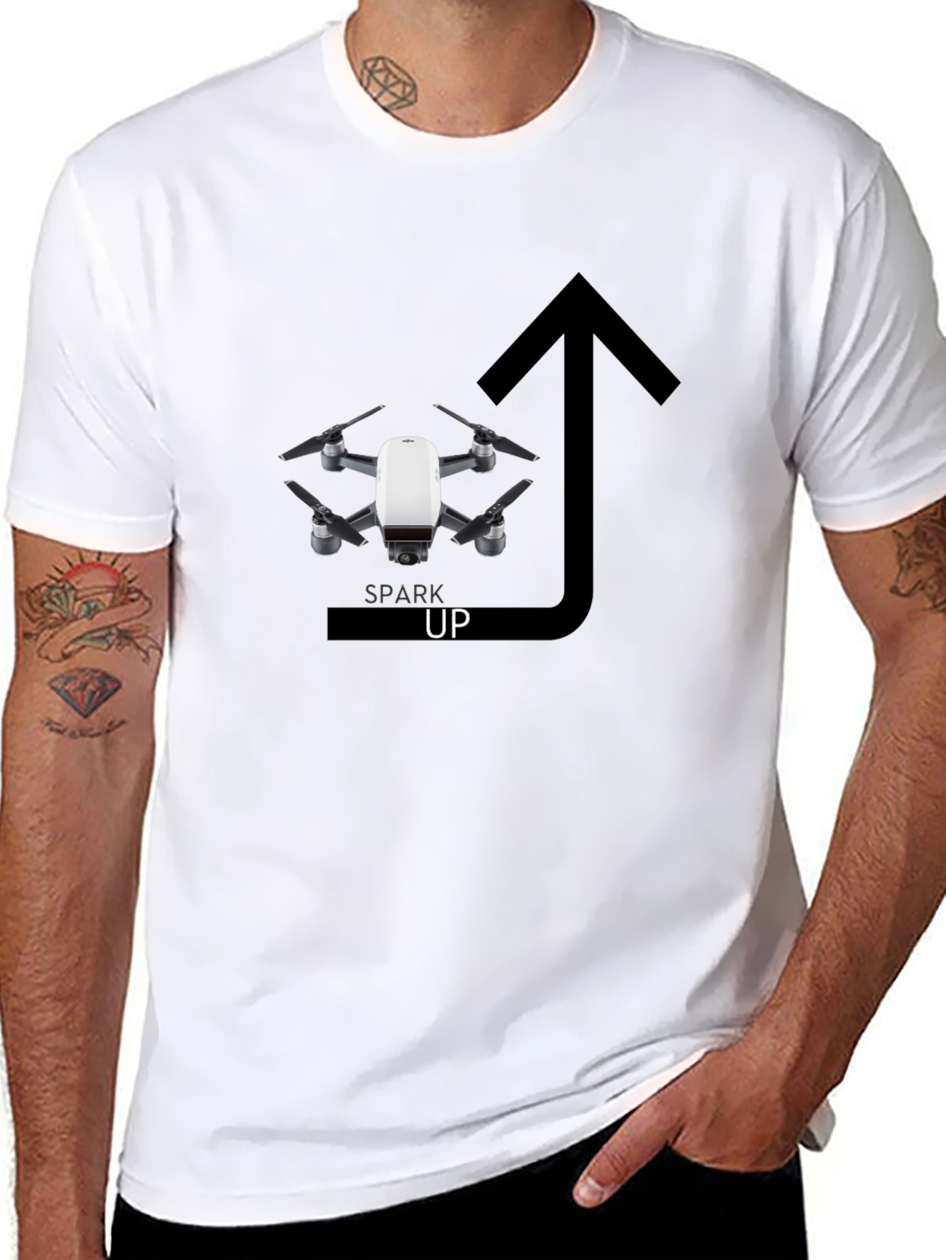 Spark Up Drone T-Shirt - Stylish Graphic Tee
