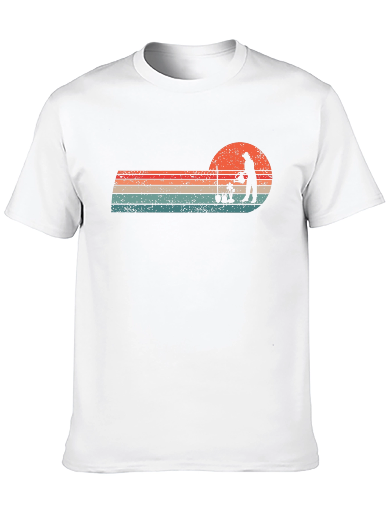 Gardening Silhouette T-Shirt - Retro Style