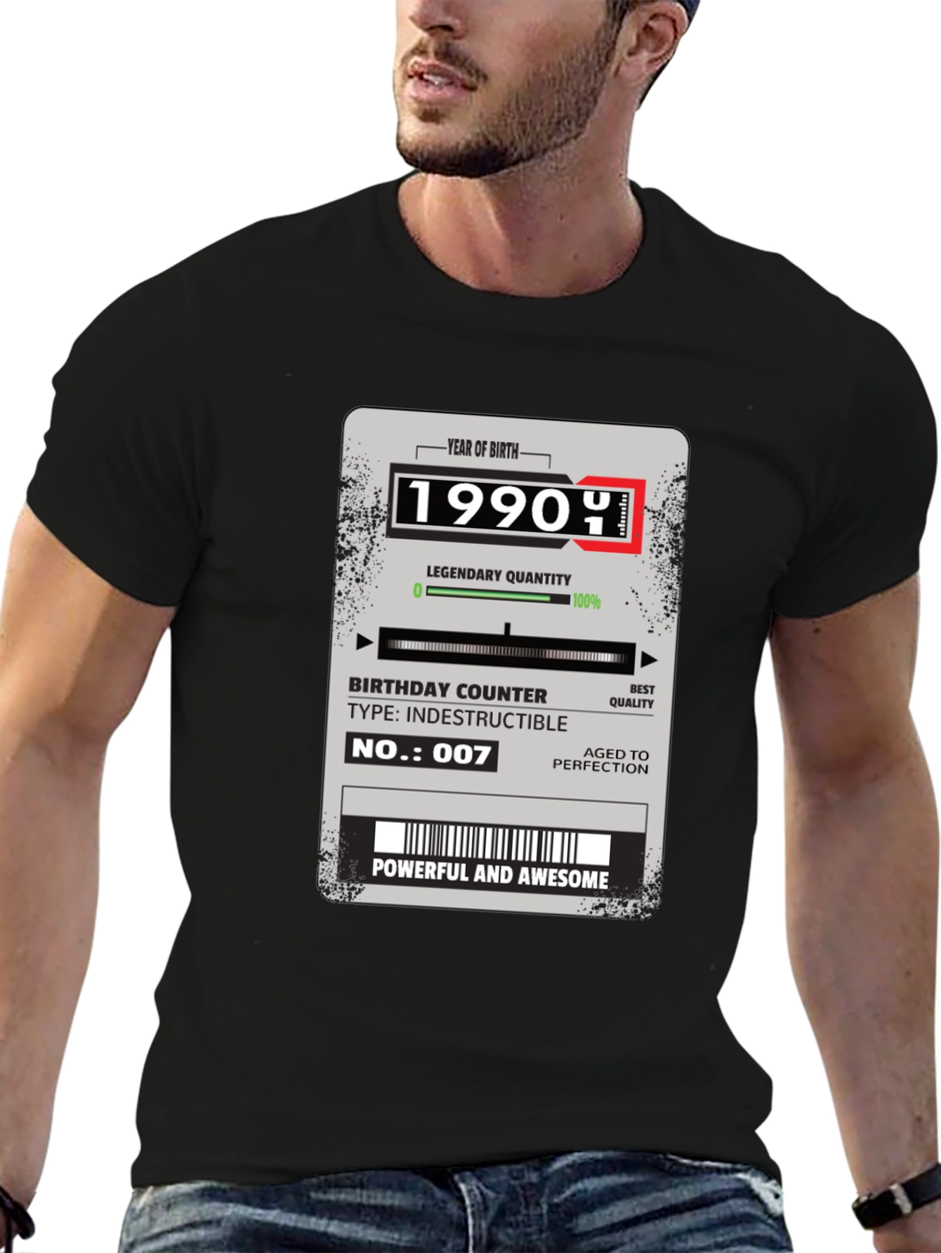 1990 Birthday T-Shirt - Powerful & Awesome