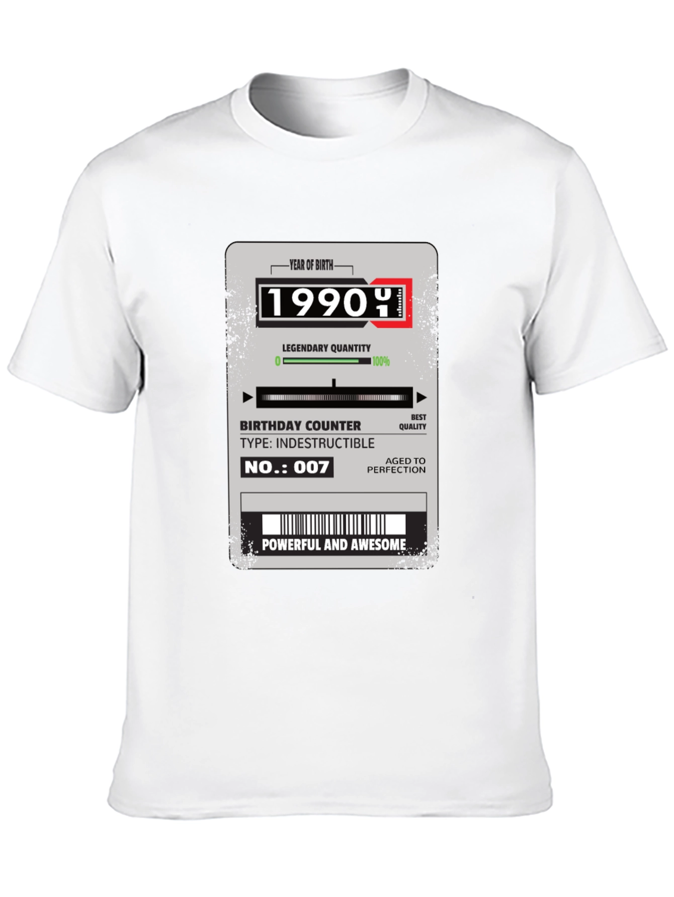 1990 Birthday T-Shirt - Powerful & Awesome