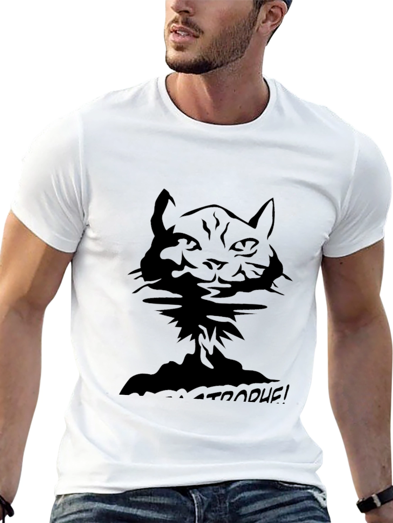 Cat-astrophe! Black Graphic Tee