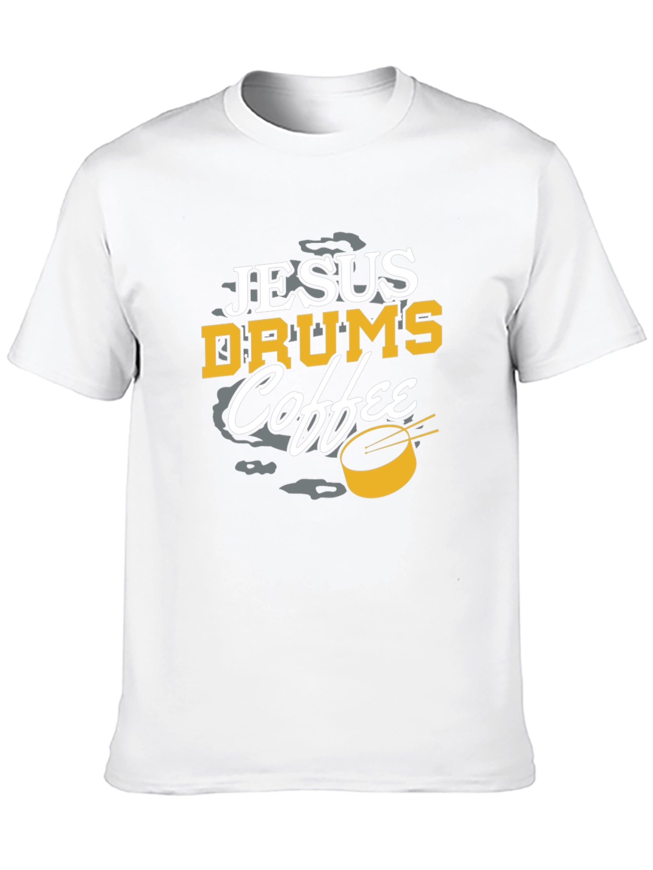 Jesus Drums Coffee Black Graphic Tee
