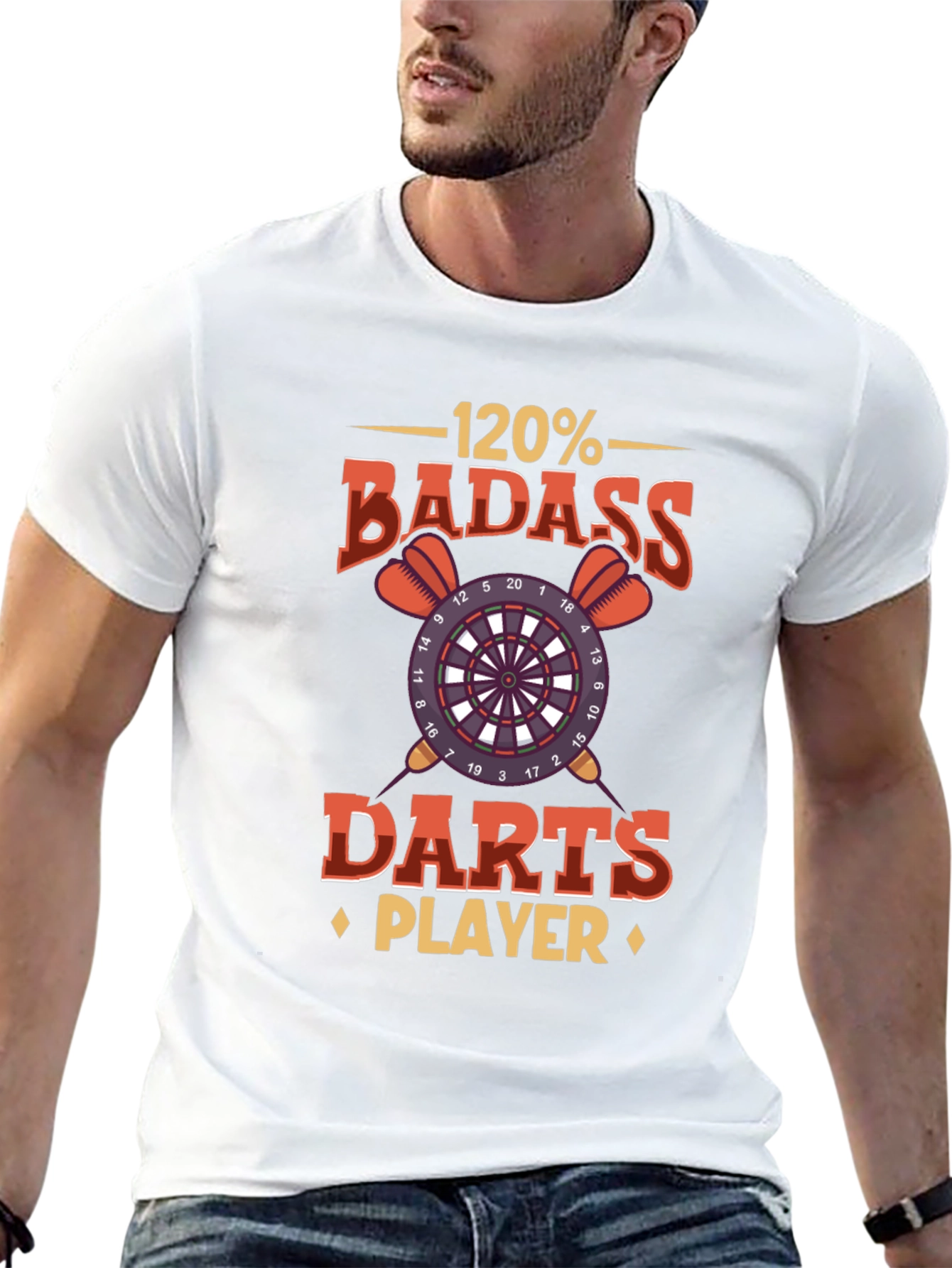 120% Badass Darts Player Graphic T-Shirt
