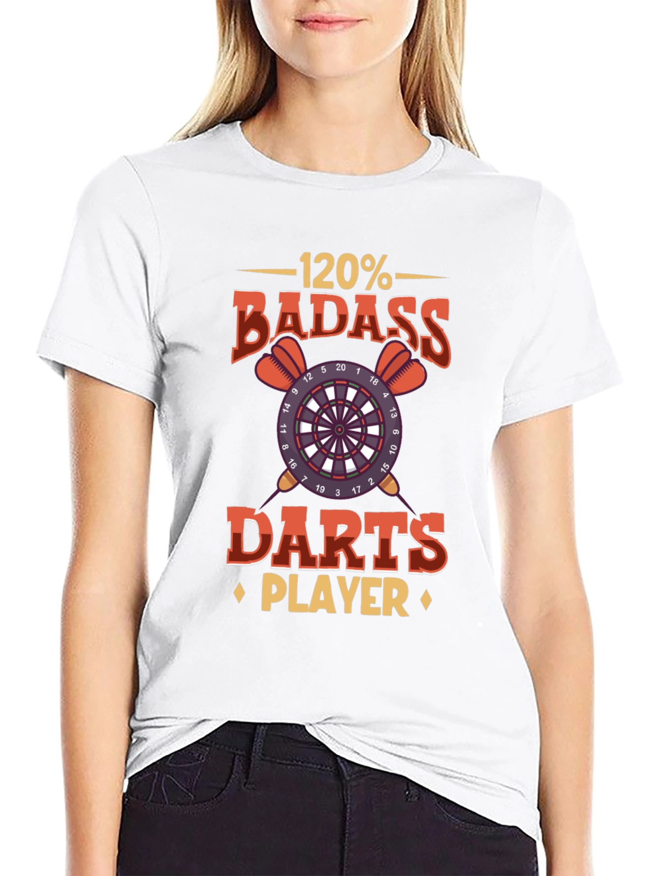 120% Badass Darts Player Graphic T-Shirt