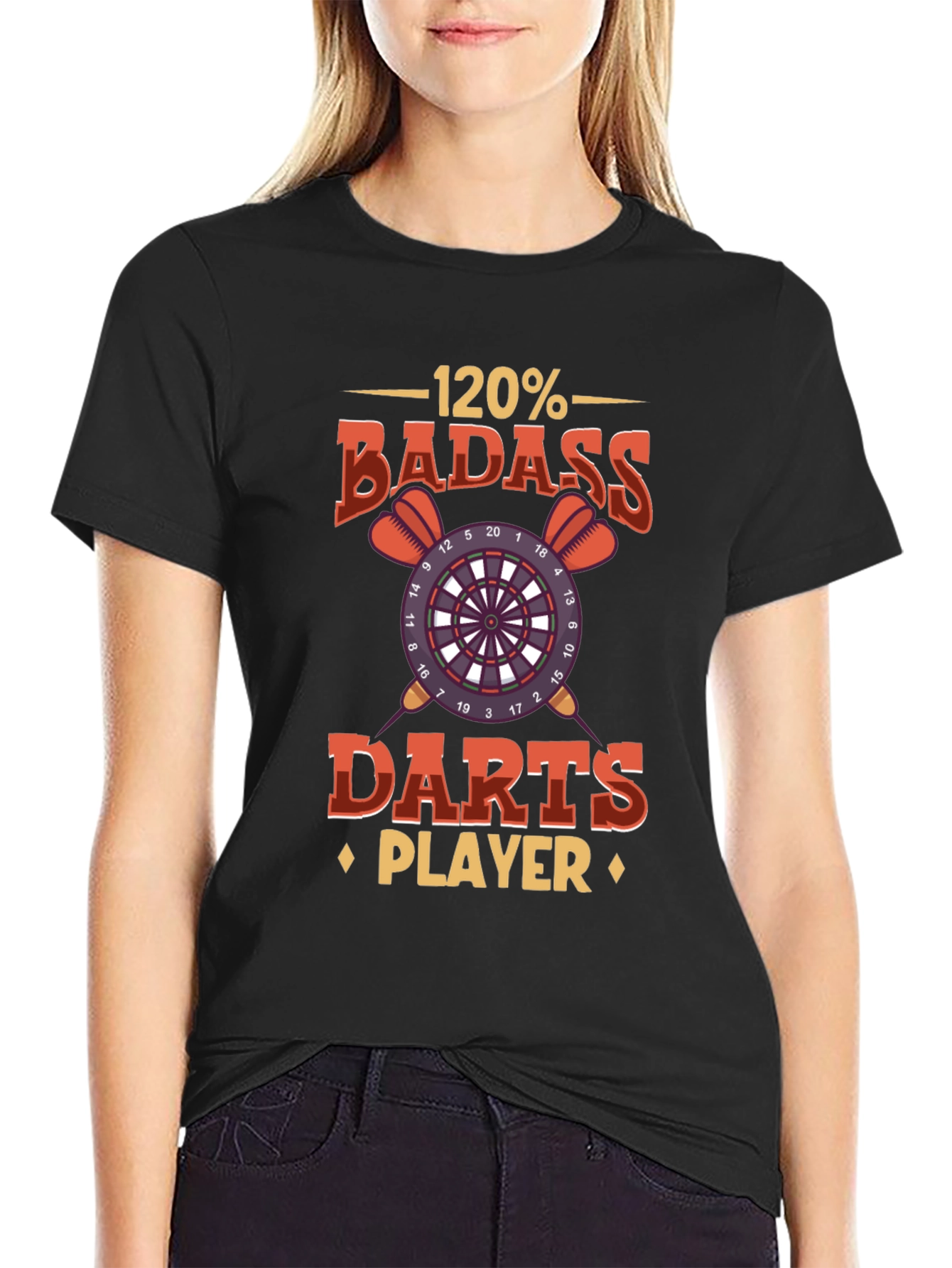 120% Badass Darts Player Graphic T-Shirt