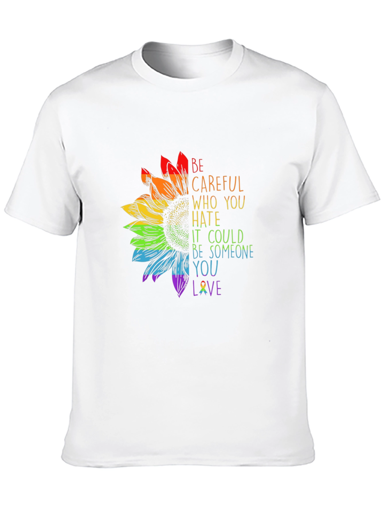 Rainbow Sunflower Graphic T-Shirt - Love & Support
