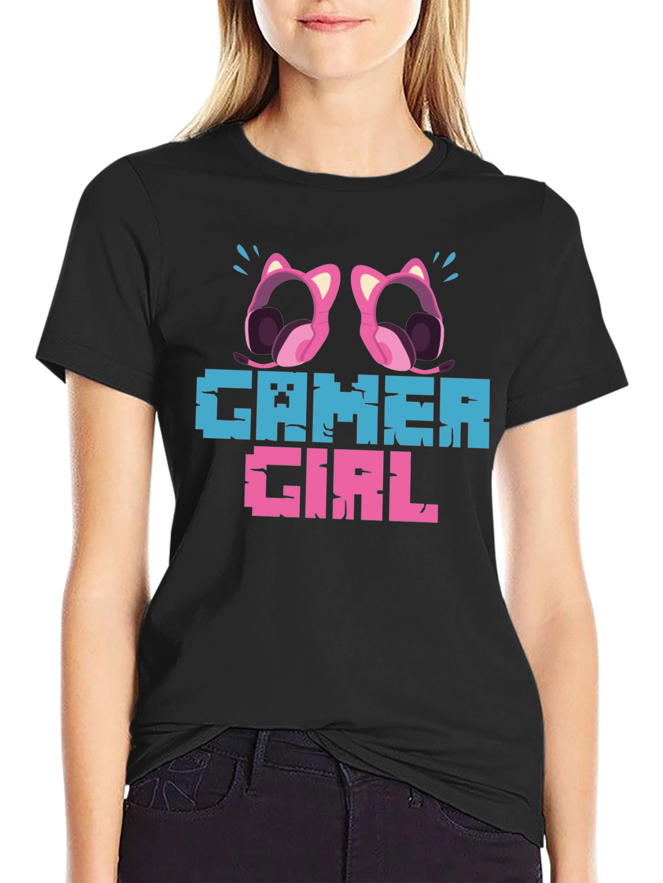 Gamer Girl Pixel Art Graphic Tee