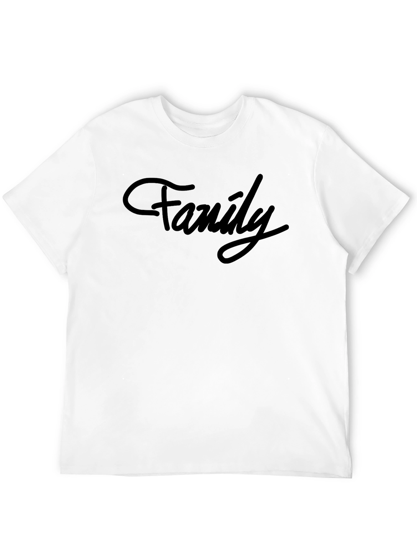 Family Script Black T-Shirt Casual Style