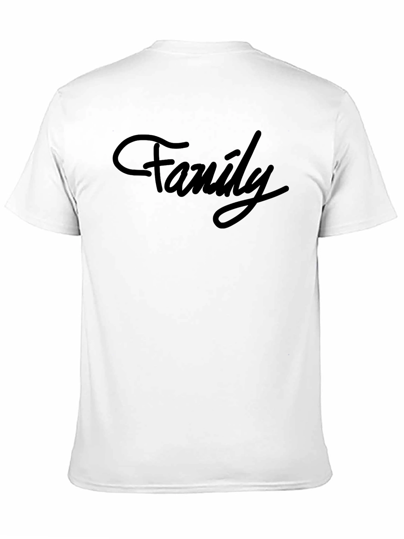 Family Script Black T-Shirt Casual Style