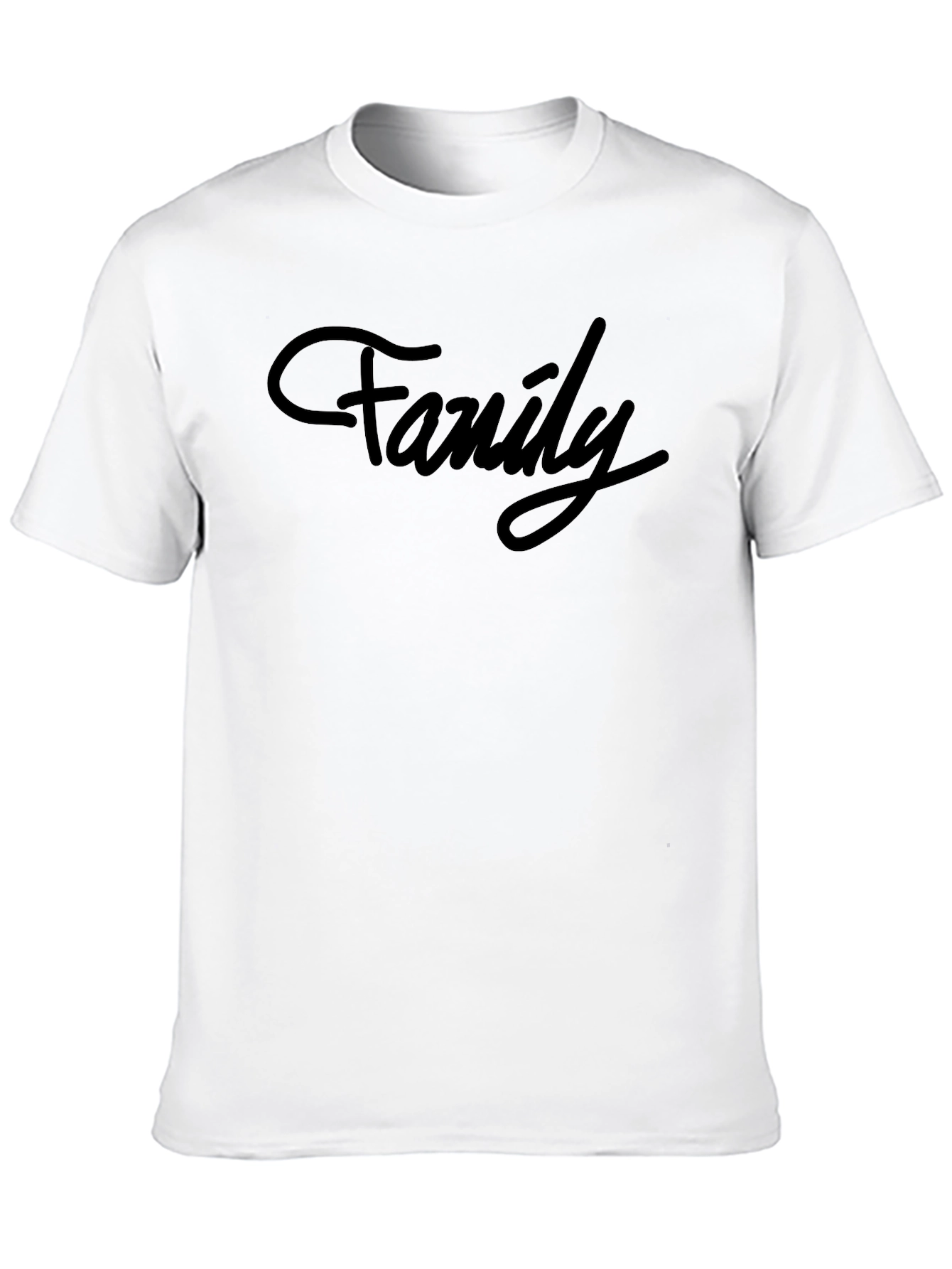 Family Script Black T-Shirt Casual Style