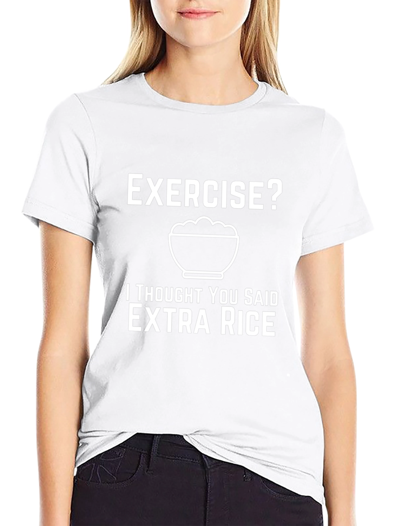 Exercise? Extra Rice T-Shirt Funny Foodie Tee