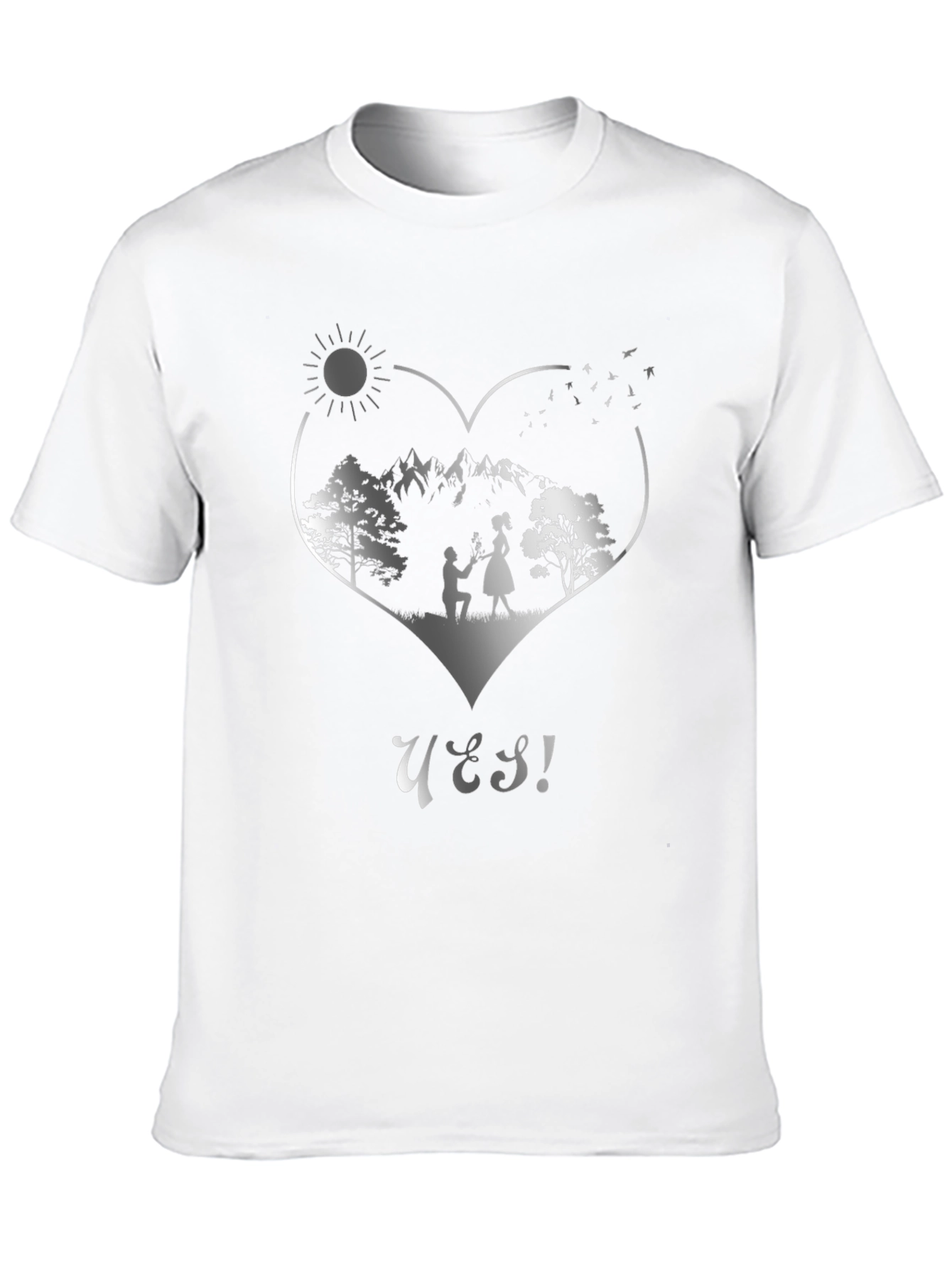 Romantic Proposal T-Shirt - Yes! Heart Design