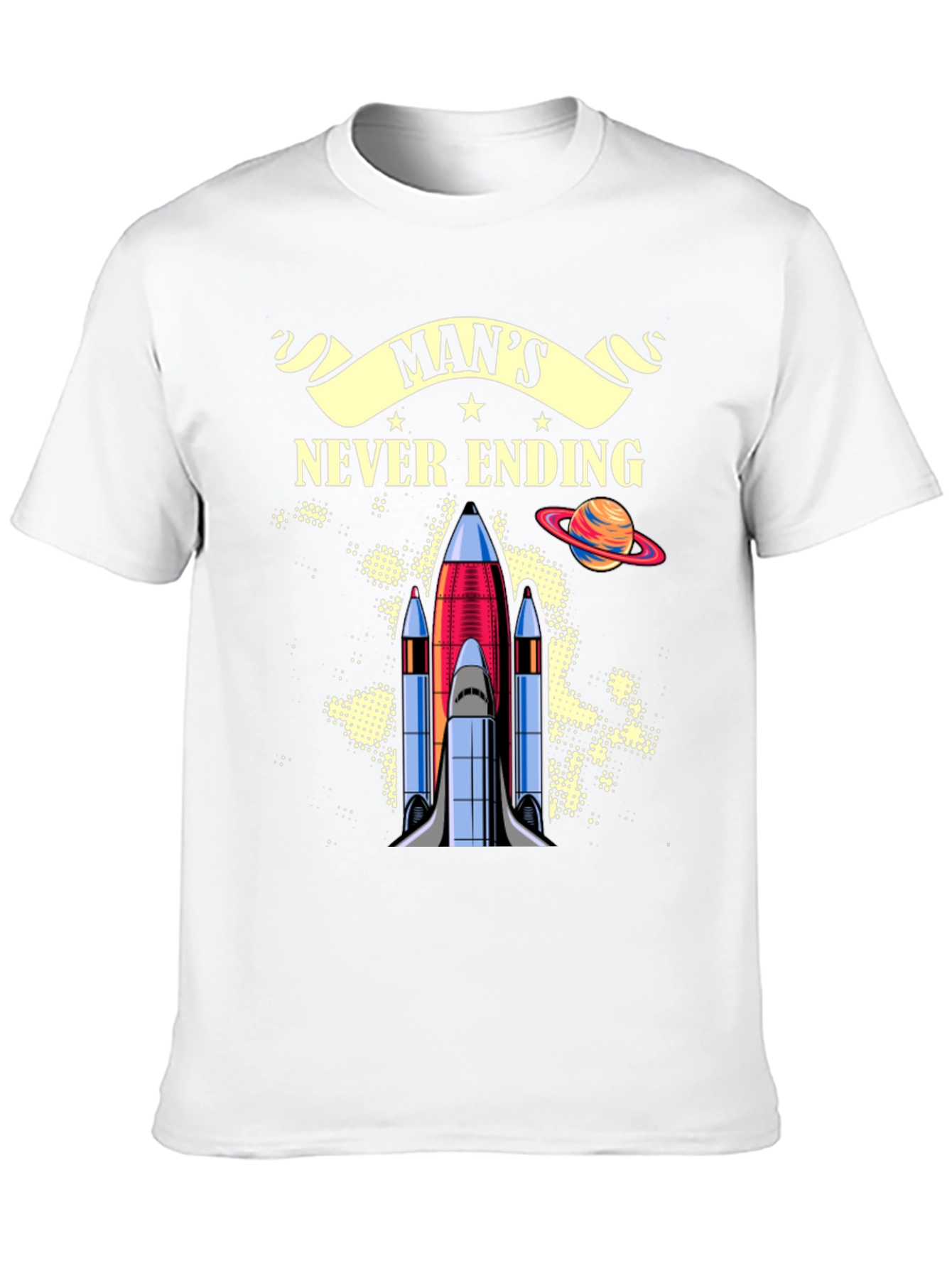 Mans Never Ending Space Mission Graphic Tee
