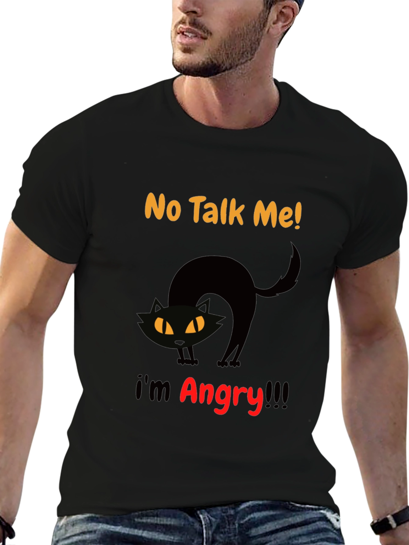 Angry Cat Graphic Tee - No Talk Me!