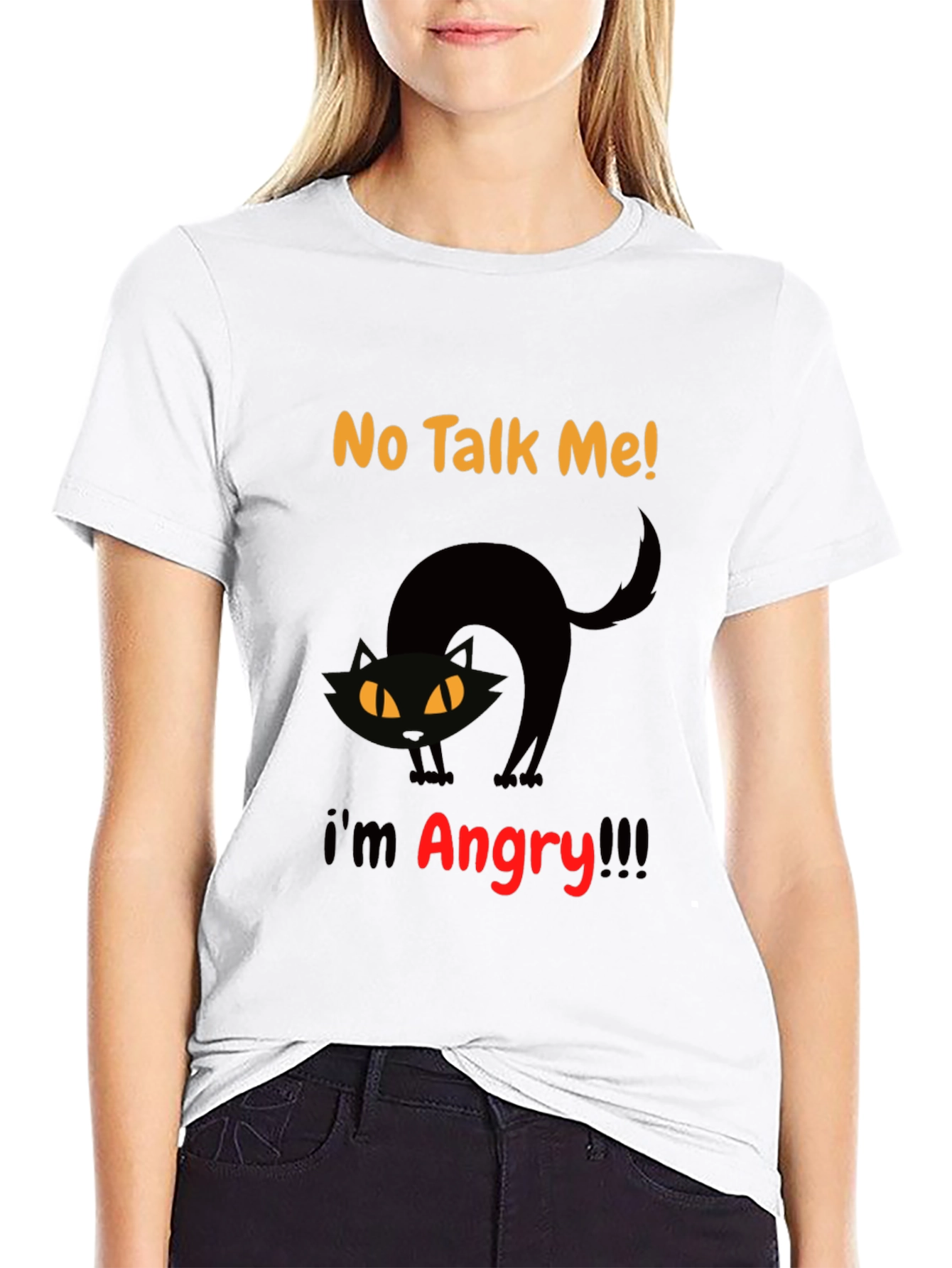 Angry Cat Graphic Tee - No Talk Me!