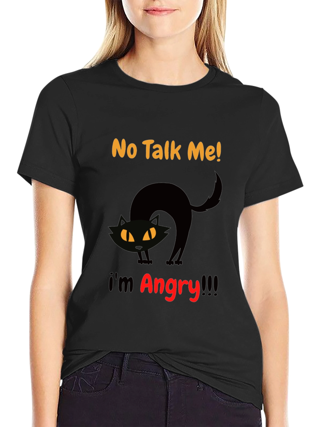 Angry Cat Graphic Tee - No Talk Me!