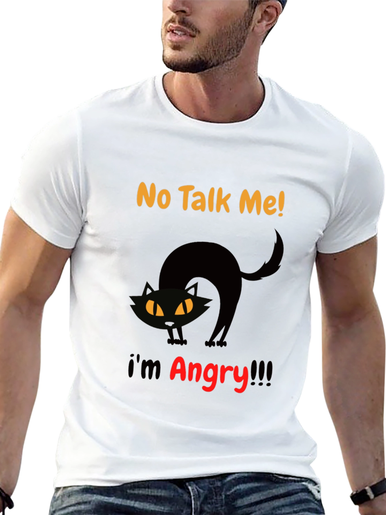 Angry Cat Graphic Tee - No Talk Me!