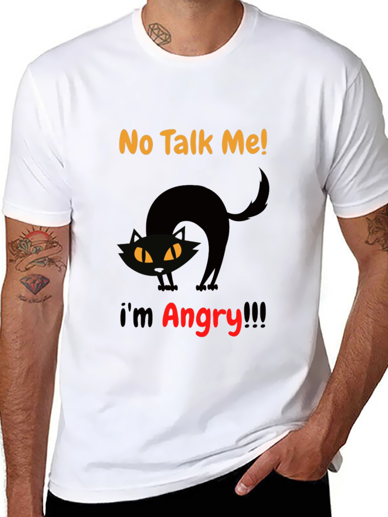 Angry Cat Graphic Tee - No Talk Me!