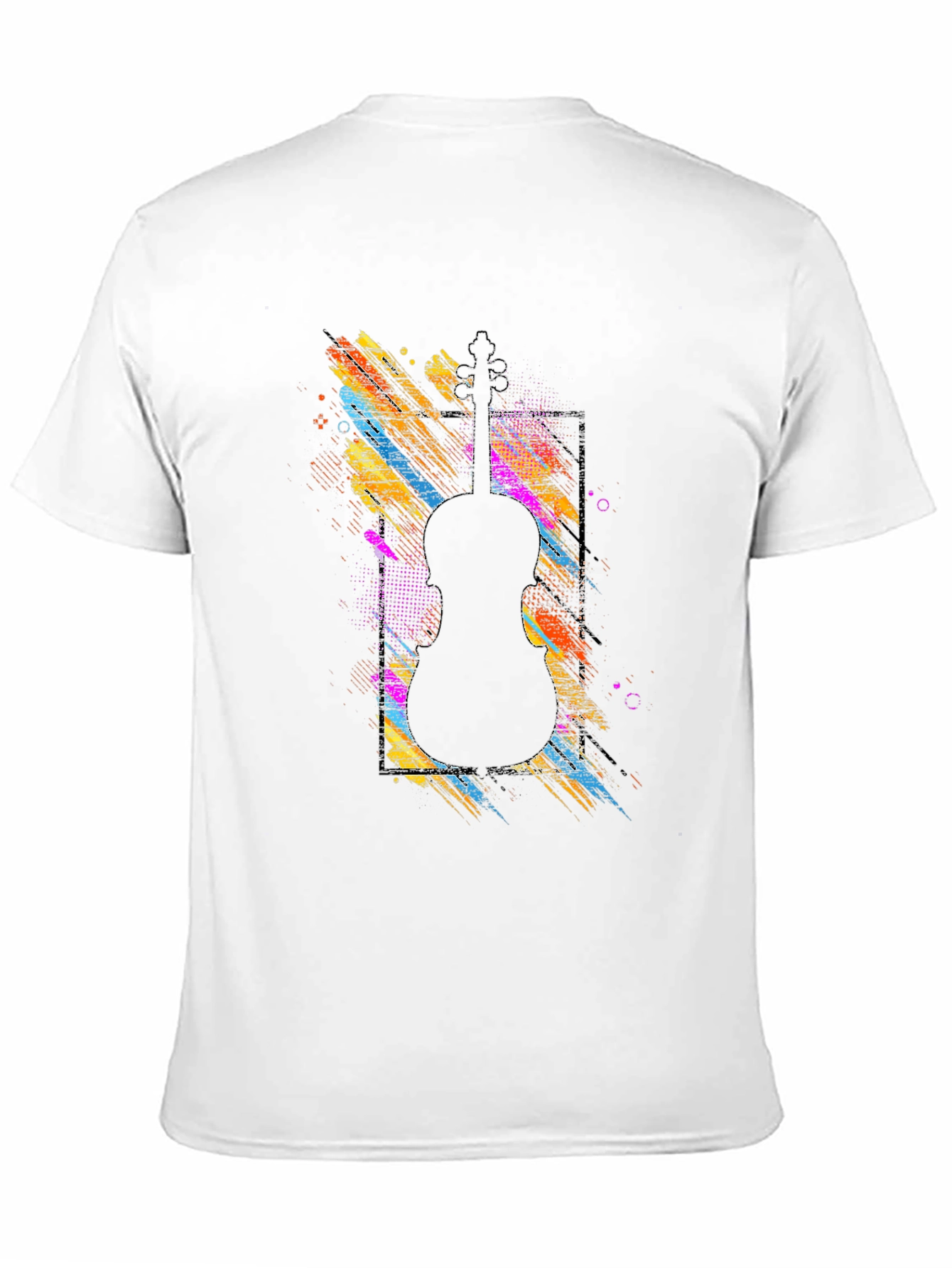 Abstract Violin Graphic Tee - Black Unisex T-Shirt