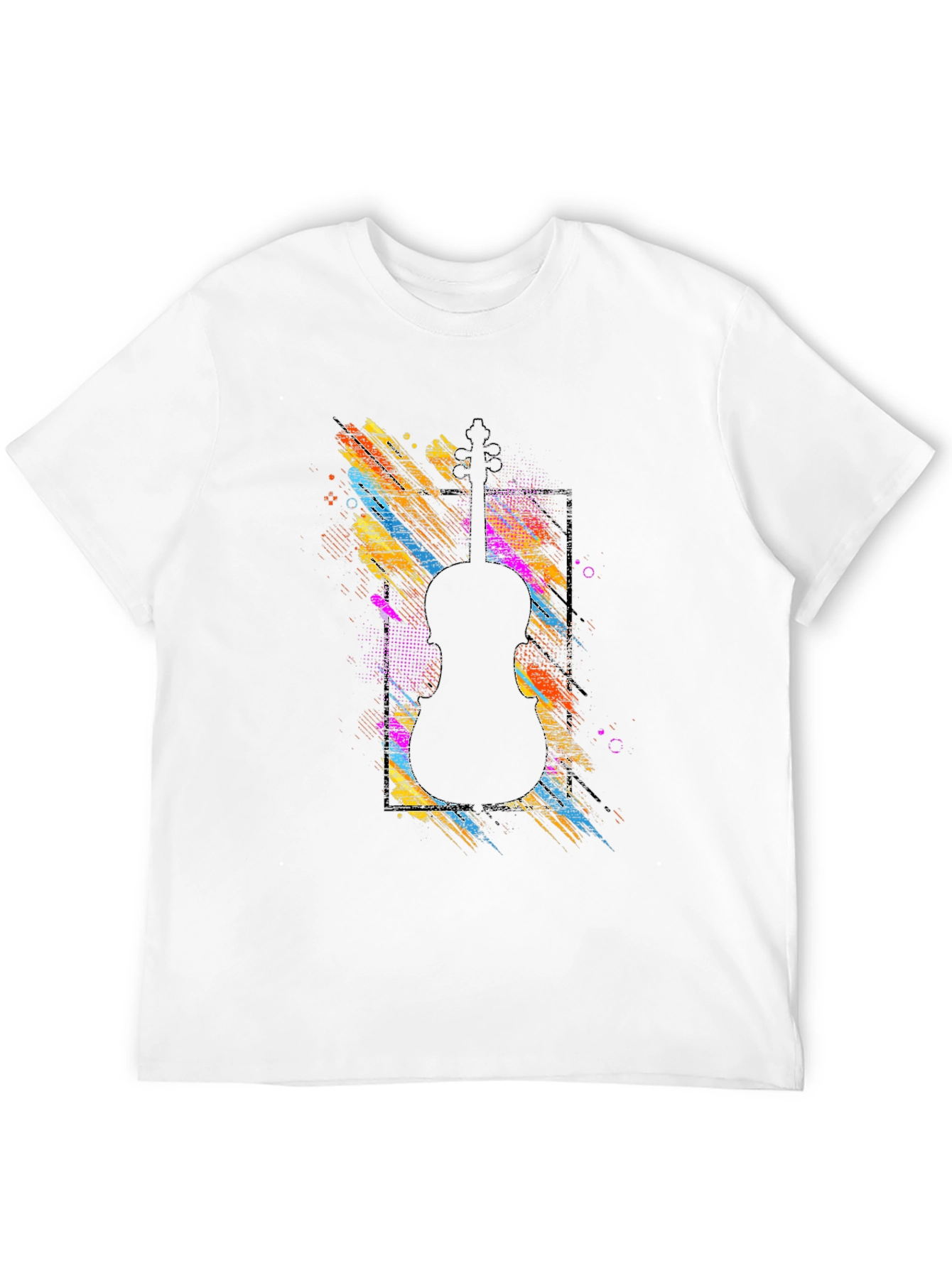 Abstract Violin Graphic Tee - Black Unisex T-Shirt
