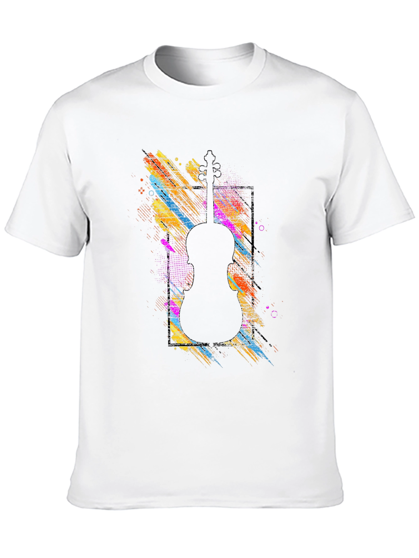 Abstract Violin Graphic Tee - Black Unisex T-Shirt