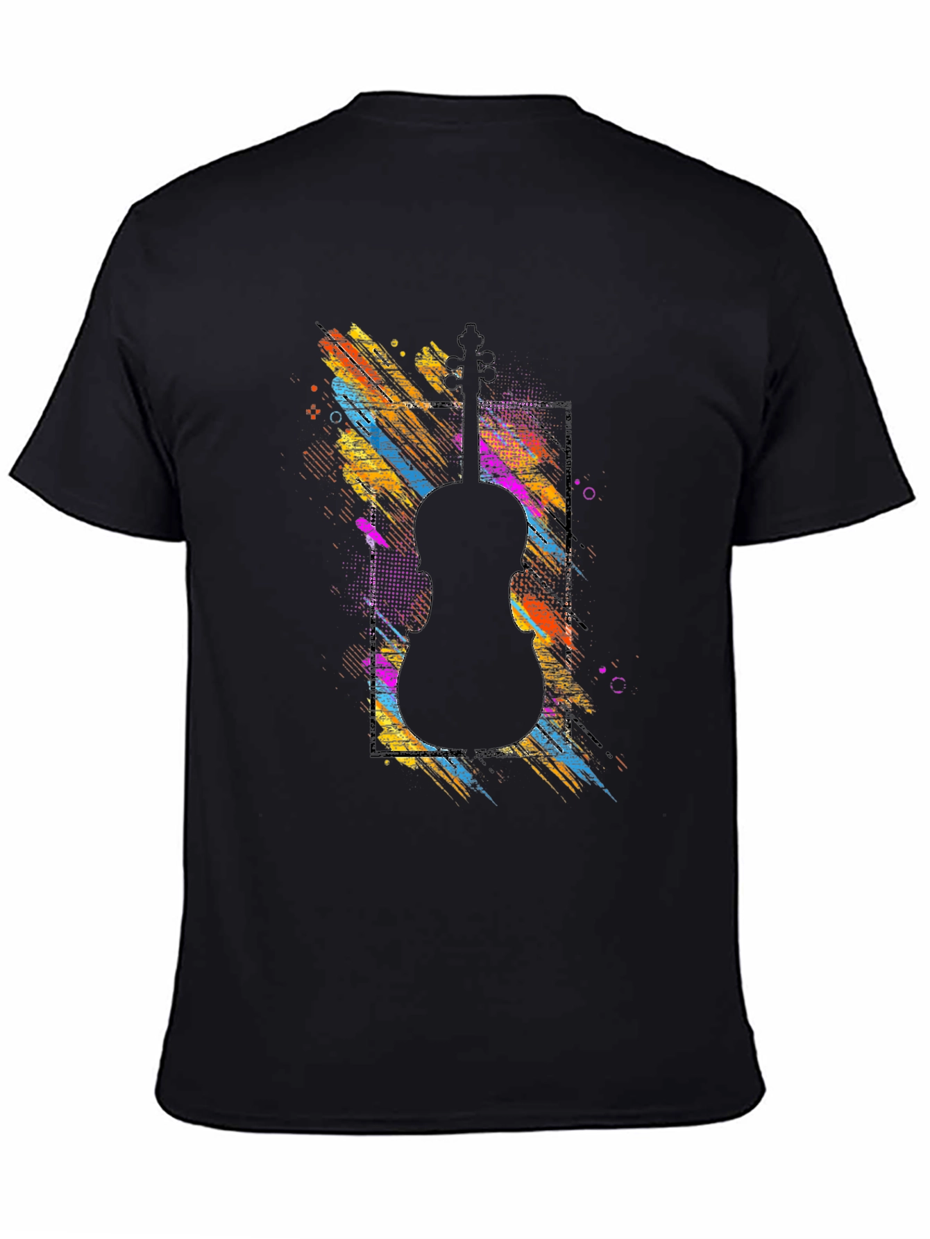 Abstract Violin Graphic Tee - Black Unisex T-Shirt
