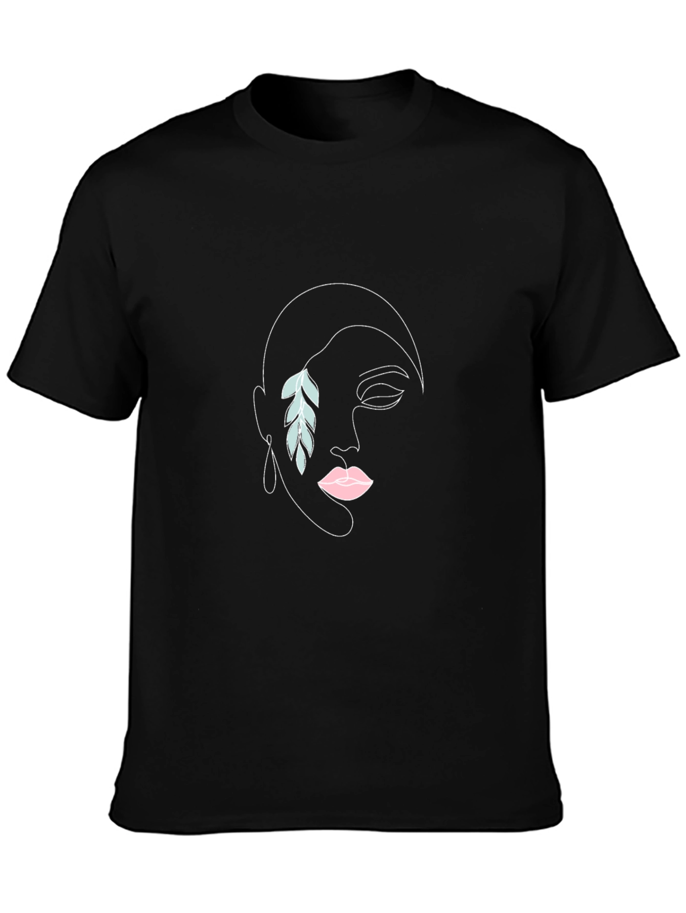 Abstract Woman Face Black T-Shirt