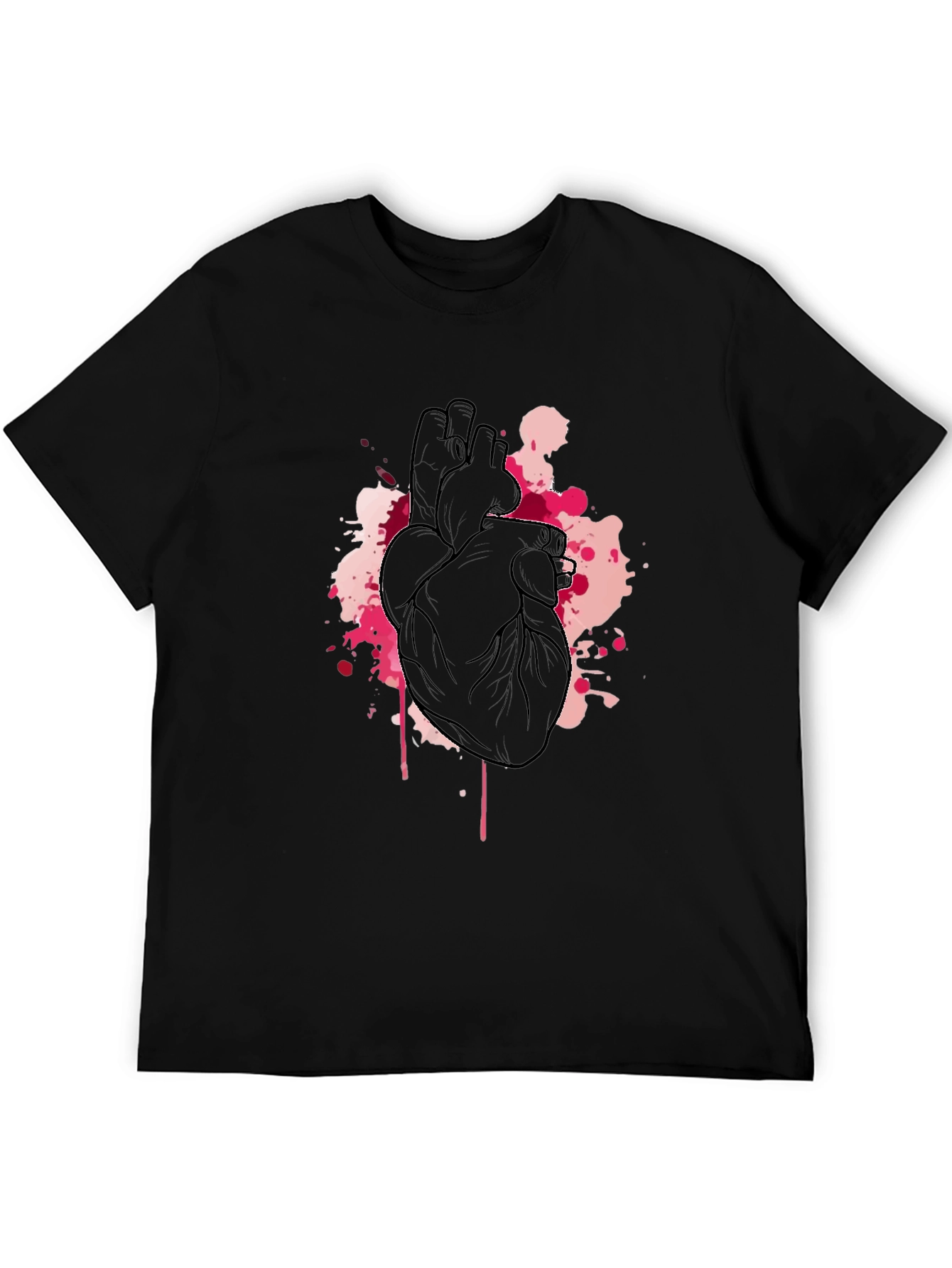 Anatomical Heart Black Tee - Artistic Design