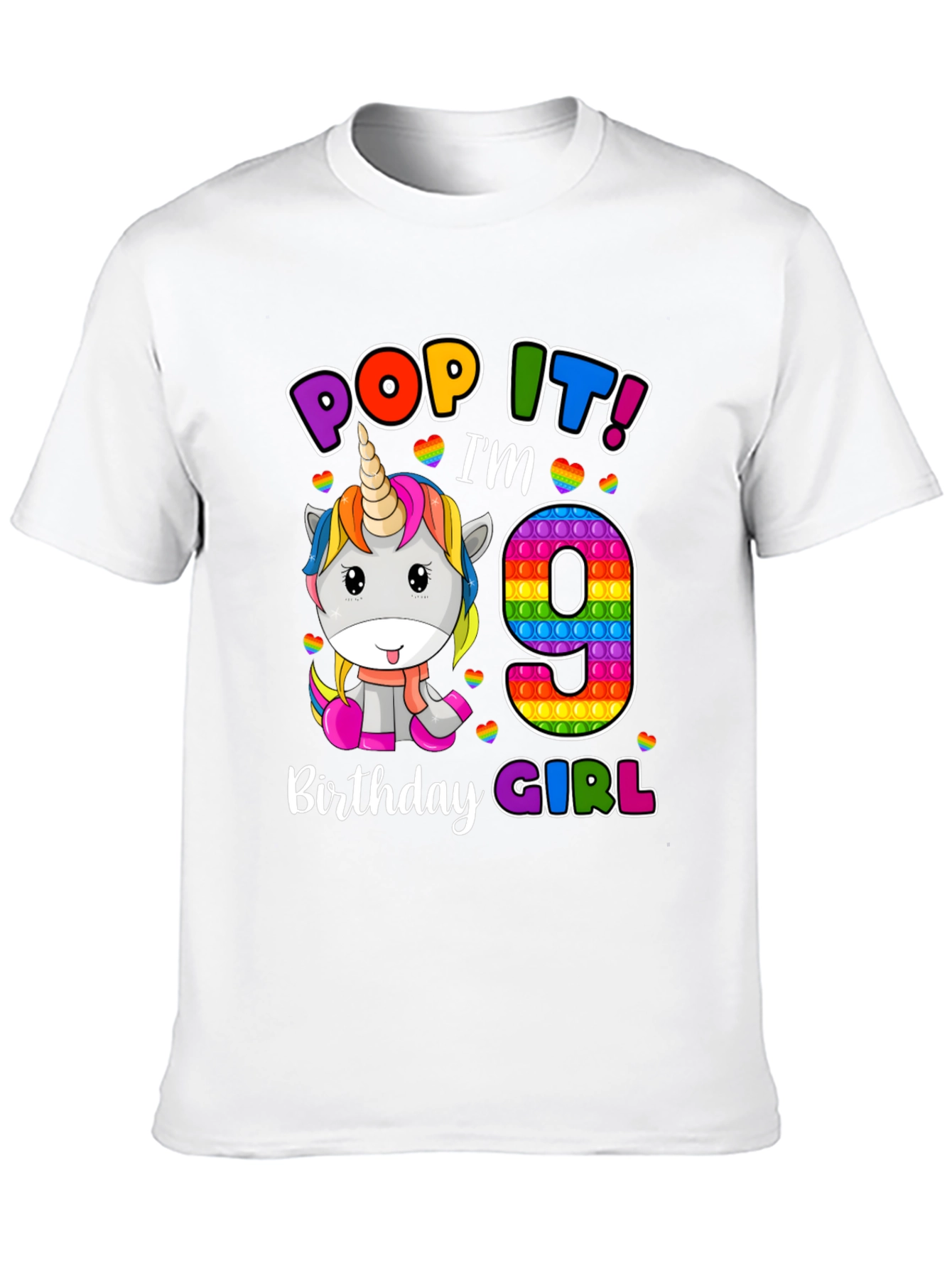 Pop It Im 9 Birthday Girl T-Shirt