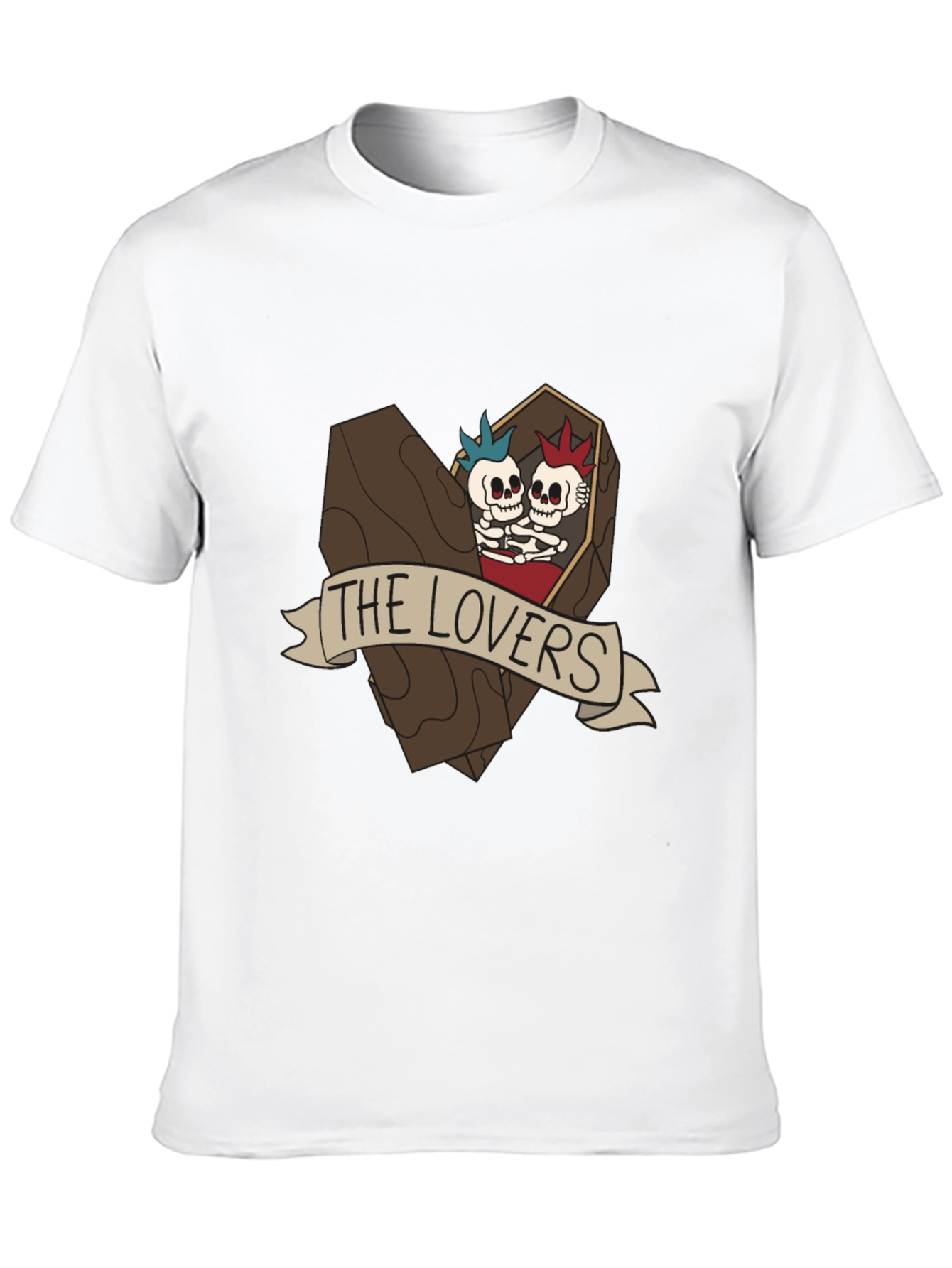 The Lovers Skeleton Graphic Tee - Black Cotton T-Shirt