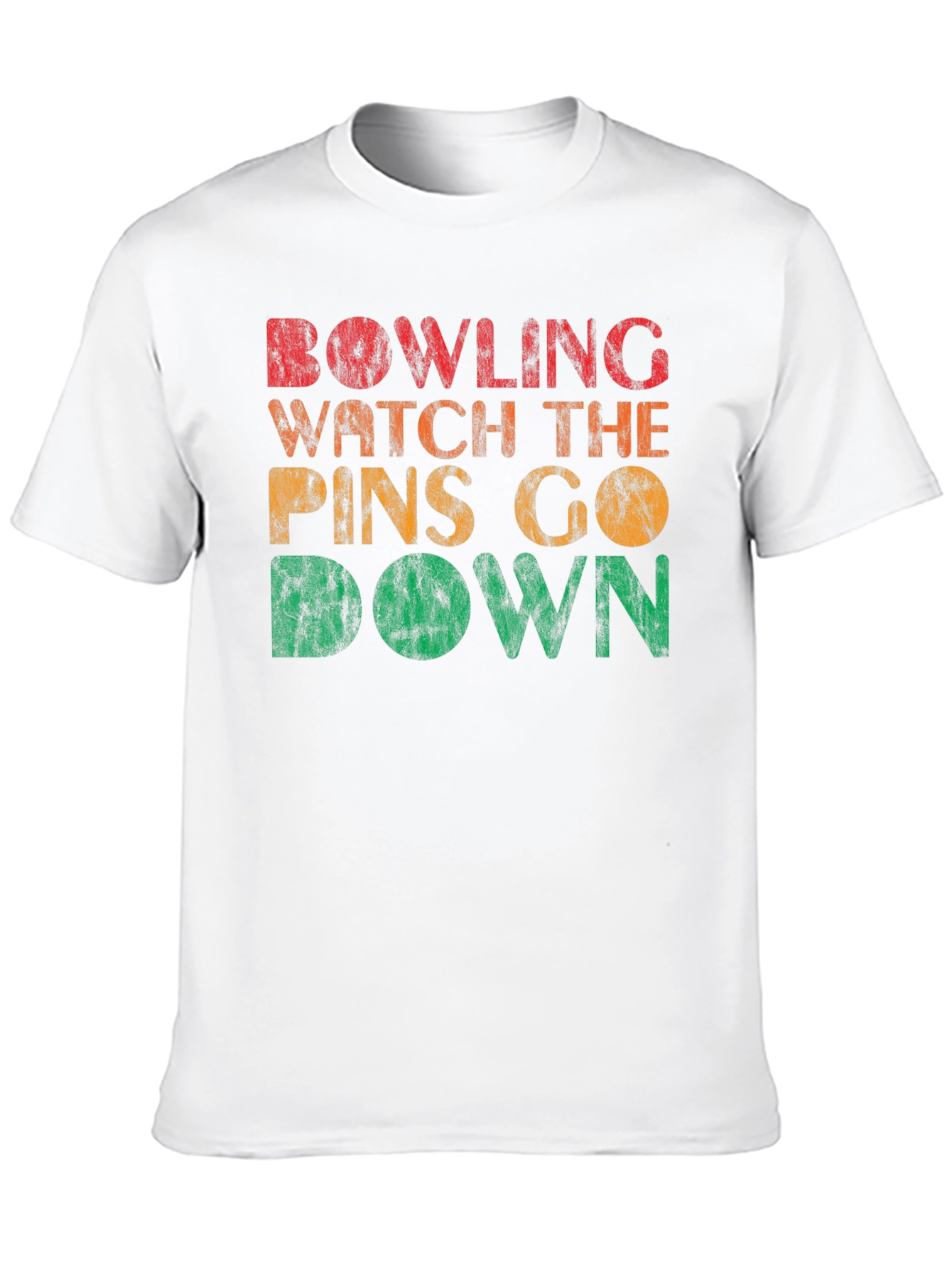 Bowling Watch The Pins Go Down Graphic Tee