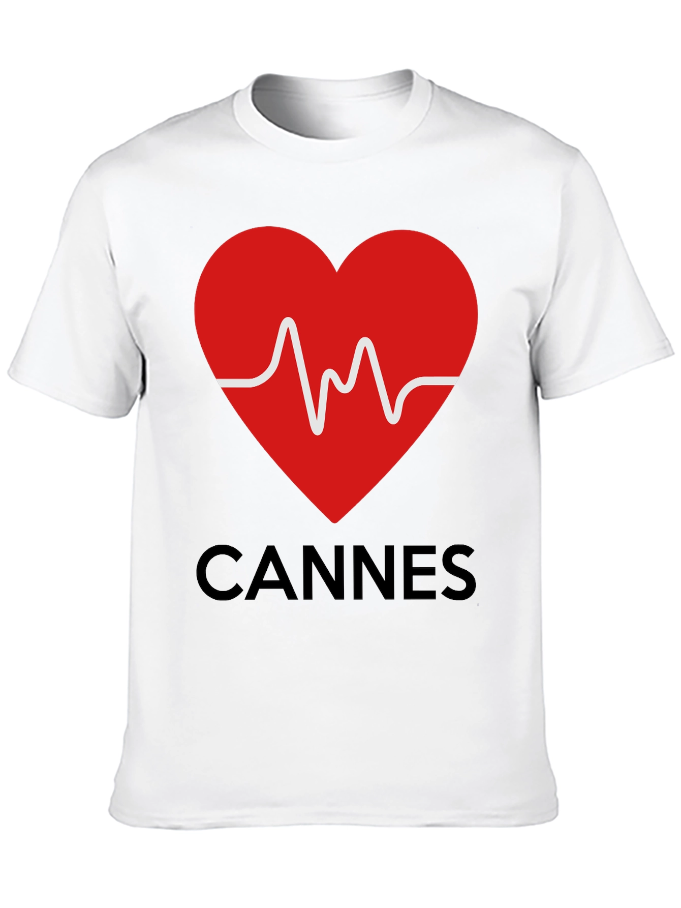 Cannes Heartbeat Graphic Tee - Stylish Black T-Shirt