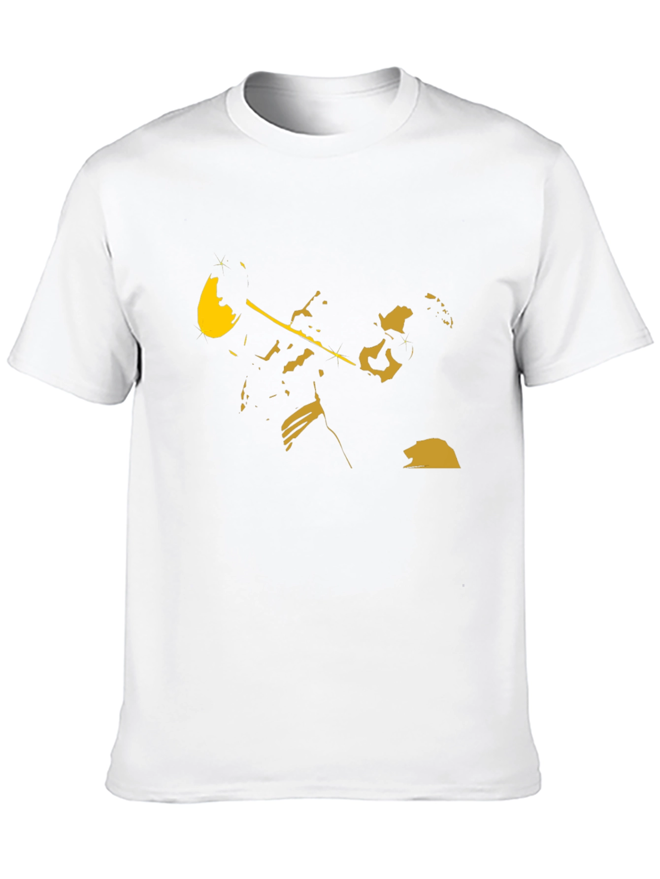 Black T-Shirt with Golden Trumpet Player Design