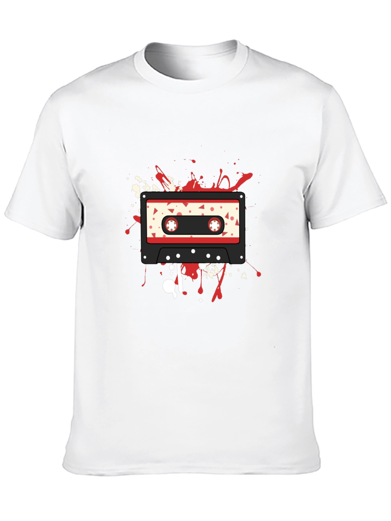 Retro Cassette Graphic T-Shirt - Black