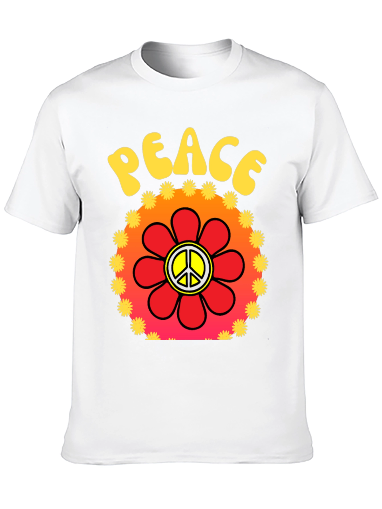 Peace Sign Flower Graphic T-Shirt